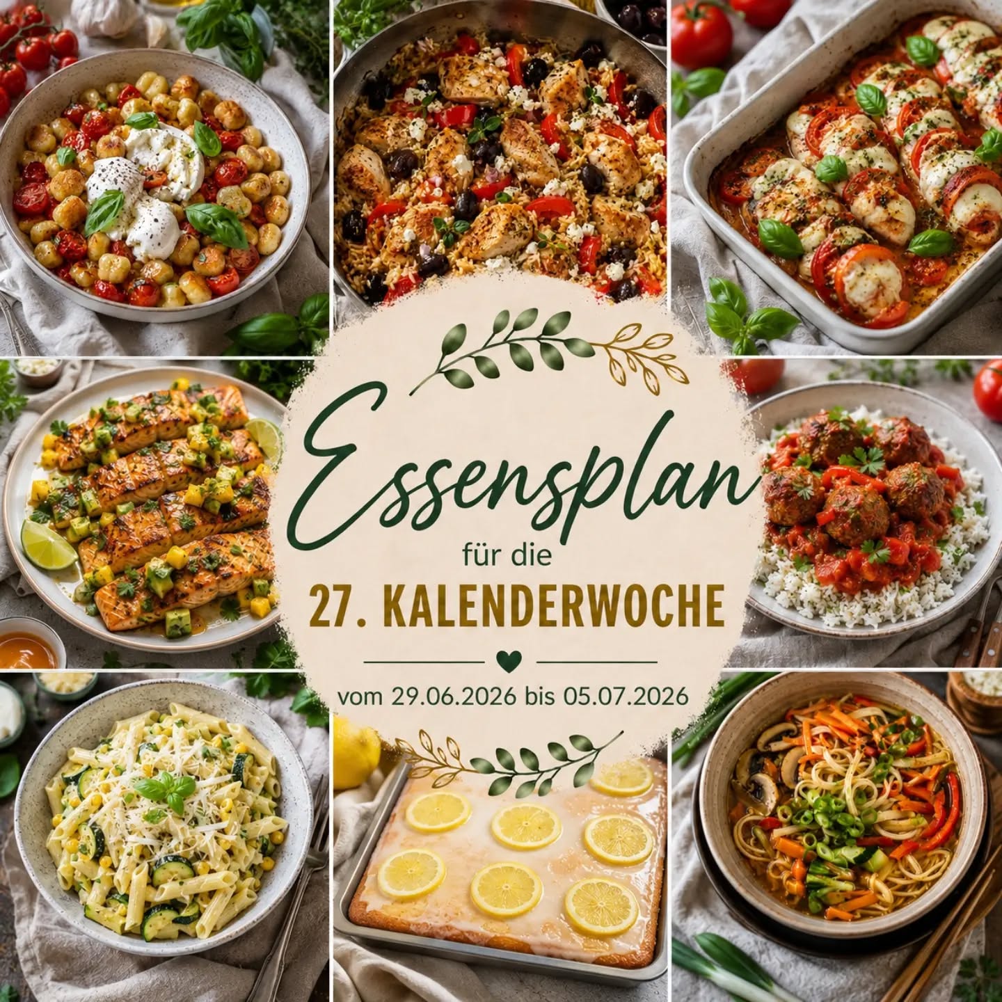 Der neue Wochenplan für die 27. Kalenderwoche ist da!
Auch diese Woche warten wieder 7 leckere Rezepte + 1 Bonusrezept auf euch – perfekt für die ganze Woche.
Und es gibt eine kleine Neuerung auf meinem Blog:
Ab sofort findet ihr nicht nur die Rezepte, sondern direkt bei jedem Gericht auch die Zutatenliste und die Zubereitung. Das heißt: Ihr müsst nicht mehr extra auf einzelne Rezeptseiten klicken, sondern habt alle 8 Rezepte übersichtlich an einem Ort und könnt sofort loslegen. 😊
Möchtet ihr den Wochenplan mit allen Rezepten?
Dann schreibt einfach
KW 27
in die Kommentare und ich schicke euch den Link direkt in euer Postfach.
Ich wünsche euch ganz viel Freude beim Nachkochen und einen guten Appetit! ❤️
#wochenplan #essensplan #wochenmenü #familienküche #einfachkochen