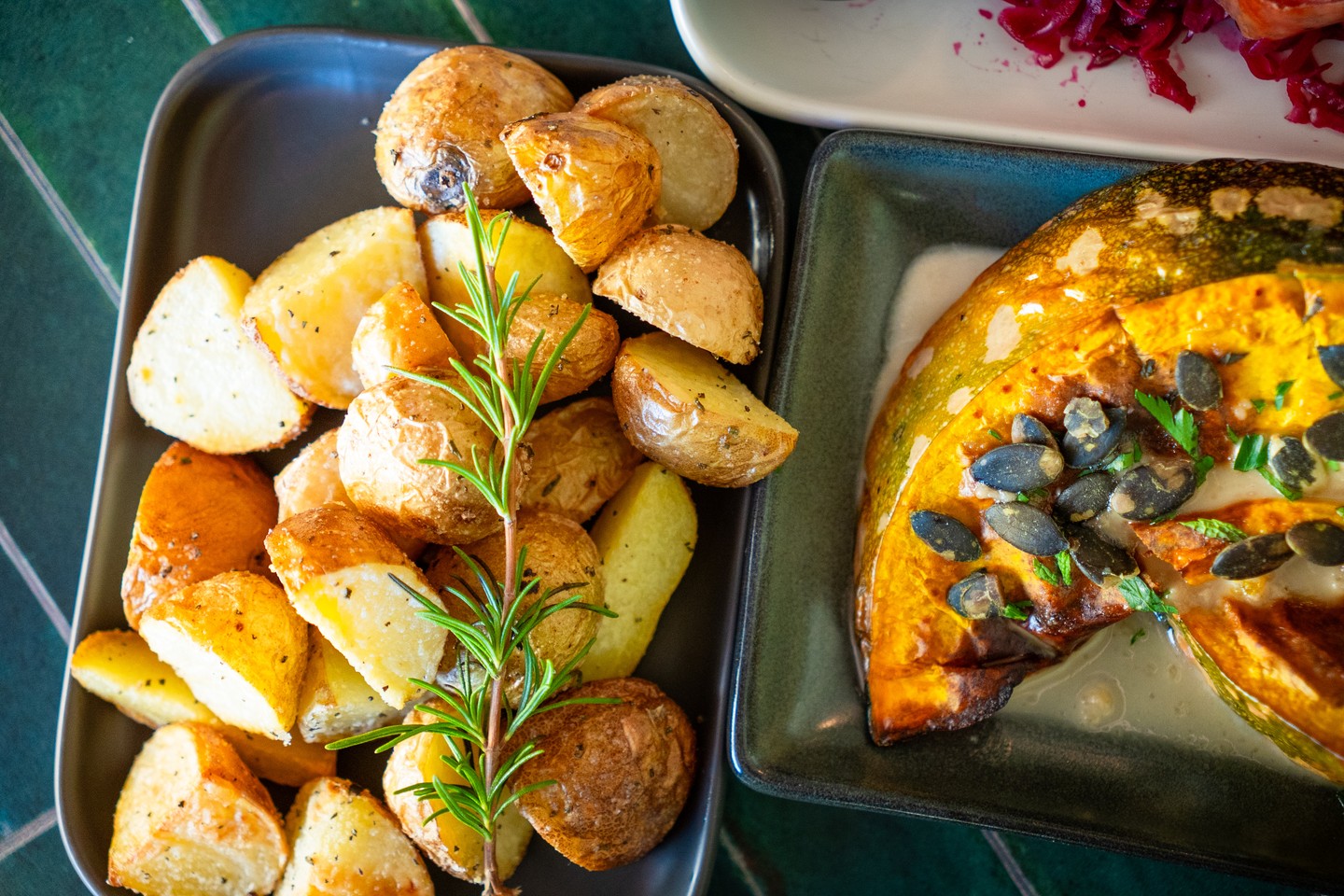 Patatas Bravas, maple tahini roasted pumpkin, and whatever else from the tapas menu that takes your eye.
Warm, shareable, and best spread across a table amongst a few bottles from the cellar.
