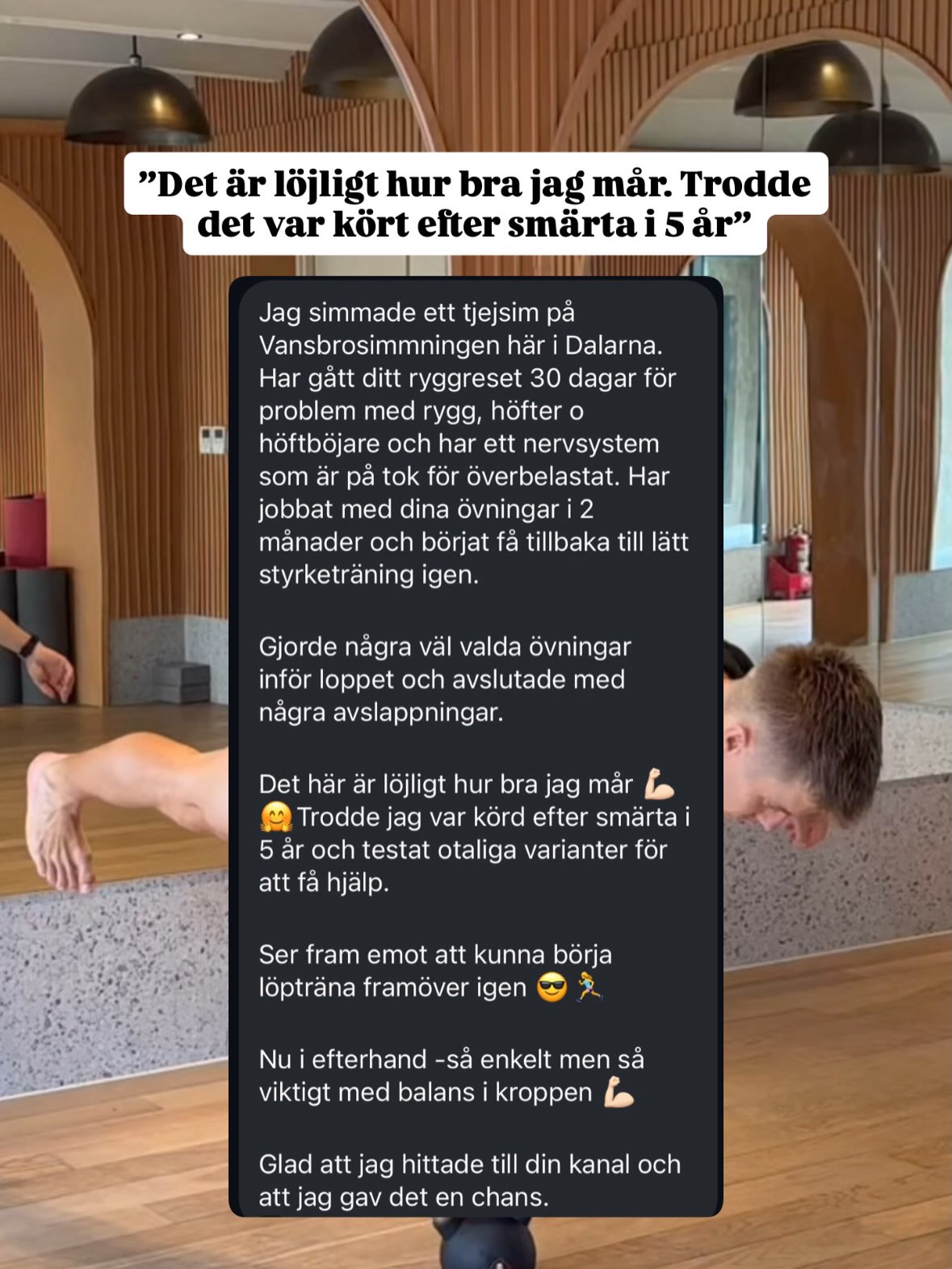 Det här är varför jag gör det jag gör 🙏🏻
Kommentera ”reset” om du vill läsa mer om programmet alla dess kört 👇🏻
#träning #hälsa #smärtfri #gym