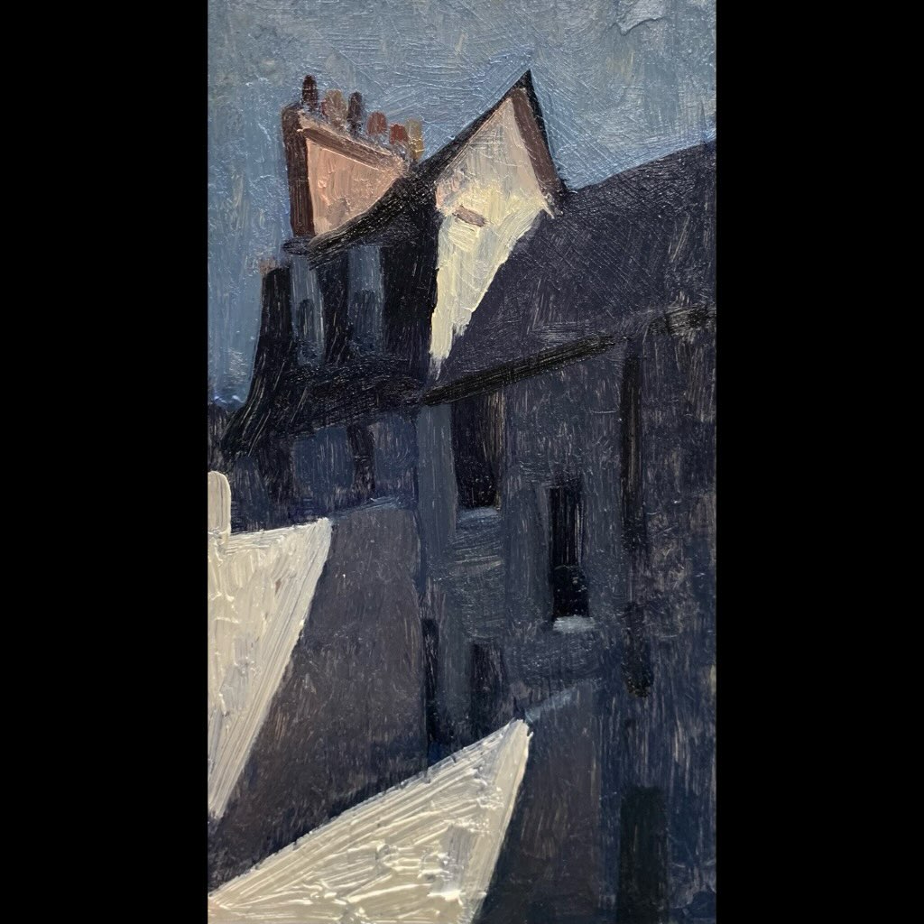 The back elevation of some Victoriana, i liked the Dutch roof side profile and red chimney. Got me feeling all Hopper’esque
#edwardhopper #victorianarchitecture #oilpainting #hastings #stleonardsonsea