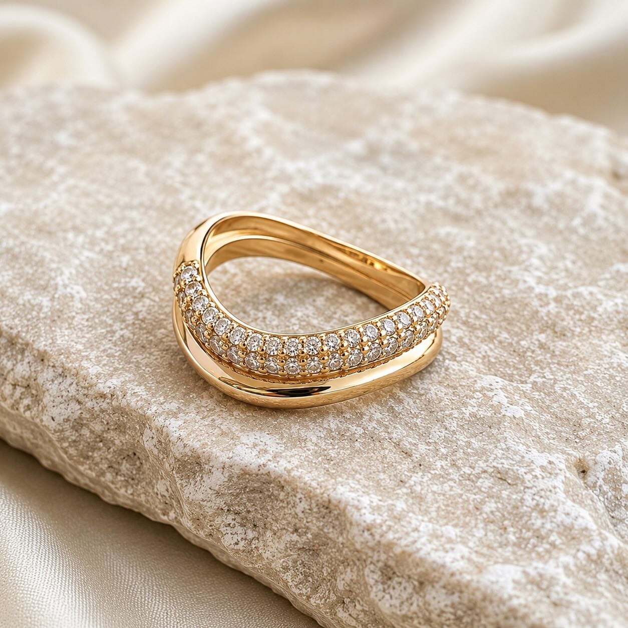 The perfect pair. Two rings that blend effortlessl…