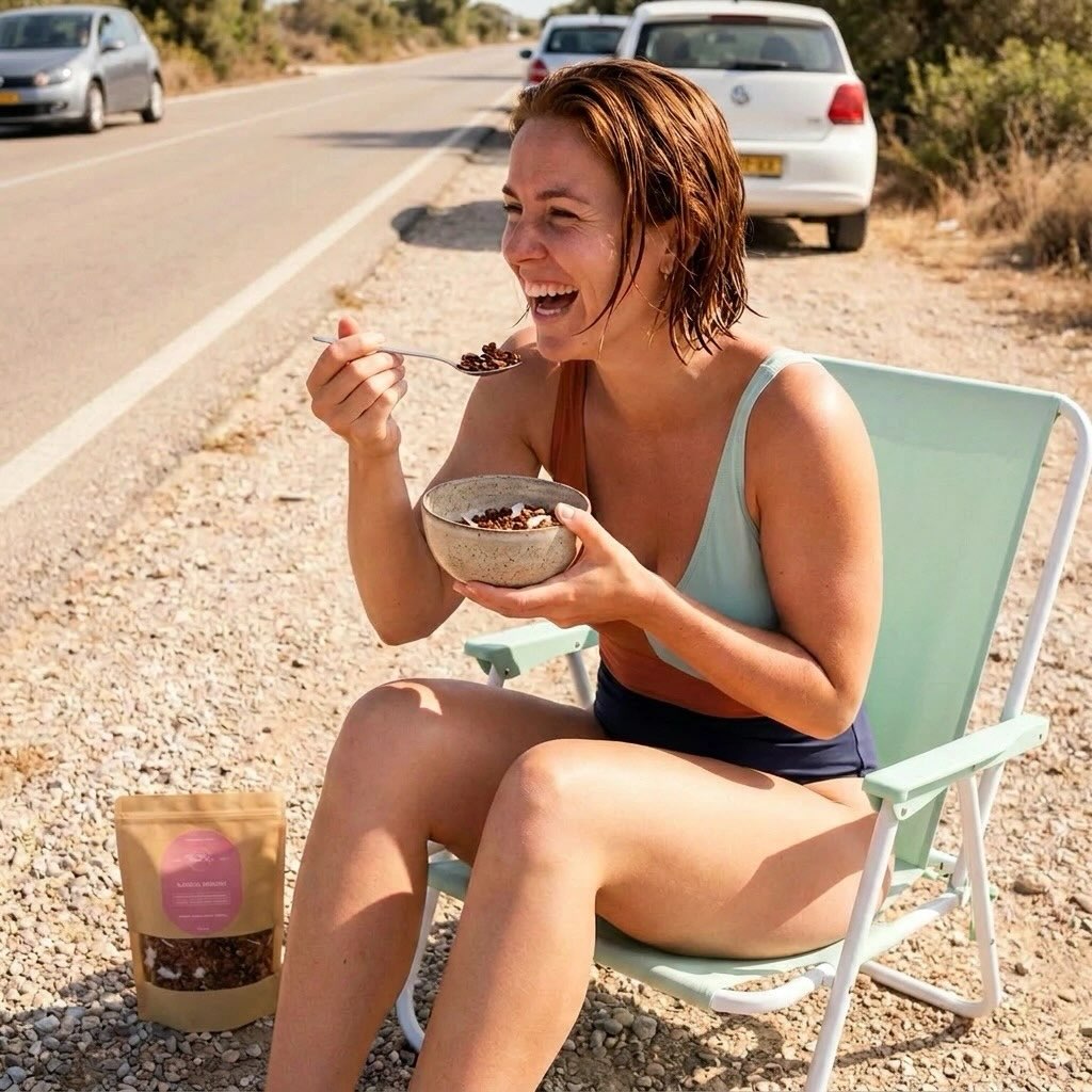 Iets verkoelends tijdens de warmte?
Met onze to-go cups blijft de yoghurt 6 uur lang gekoeld en de granola crunchy!