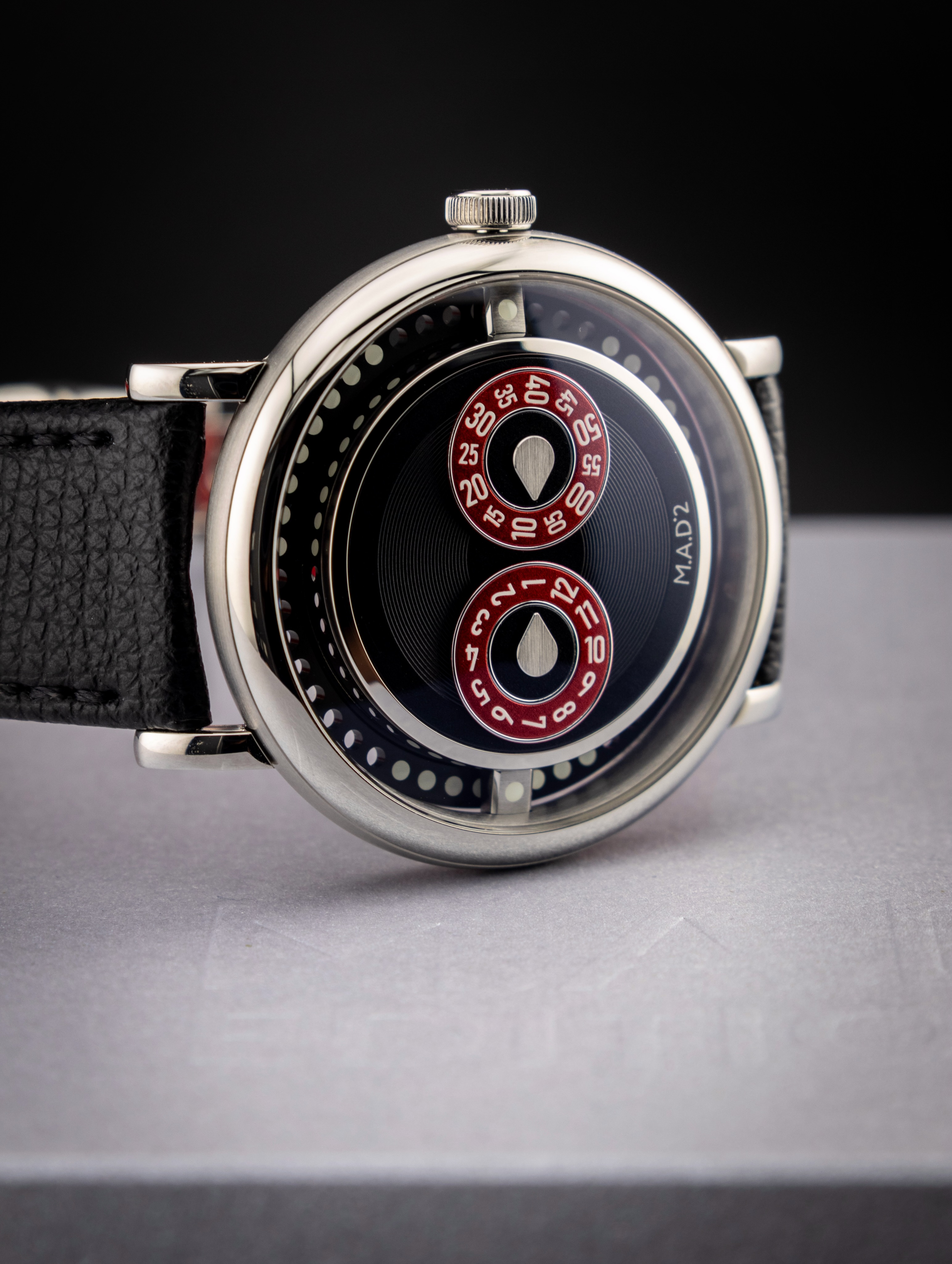 🚨New Watch Alert Part 3/3 🚨 Parts 1 and 2 covered the story and the design of the @mbandf M.A.D. 2 “R&B”. Part 3 is about what makes it tick — and it’s cleverer than it looks.
Under those turntable discs sits the La Joux-Perret G101, the same base as the M.A.D.1S — but MB&F built a bespoke jumping-hour module on top. So the discs aren’t just decoration: the left disc is the hour, snapping forward one step each hour, while the right disc slowly rotates with the passing minutes.
The part I love: the jump hour is bidirectional. Most only set forward — this one moves both ways, which is genuinely rare at any price, let alone this one.
And that perforated ring in the background? It’s the rotor, dotted with Super-LumiNova on certain spots, so when the lights drop the whole watch appears to spin into a glowing disc 💿🪩
It may seem like a weird watch, but it’s a seriously thought-through design and impressive modular movement.
I’m glad to have the M.A.D.2 “R&B” in my collection finally — and that’s a wrap on the series! Hope you enjoyed 👍🏻
⌚️: MB&F @m.a.d.editions M.A.D. 2 “R&B”
#watchfam #newwatchalert #madeditions #watchcollector #watchnerd