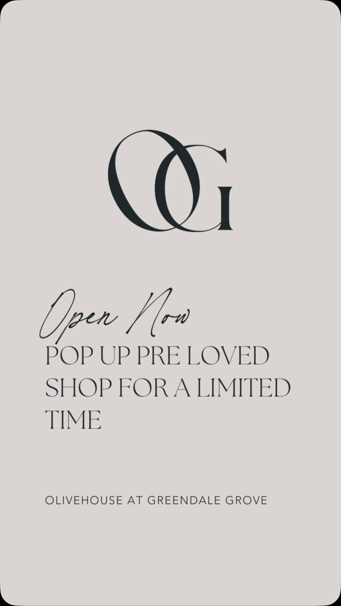 Pop-Up Pre-Loved Shop at Olivehouse!
We’re hosting a pop-up shop filled with beautiful pre-loved finds at Olivehouse at Greendale Grove Olive Shop.
Browse a curated collection of quality secondhand items including:
• Kitchenware
• Clothes
• Electrical items
• Wedding décor & styling pieces
• Homewares
• Storage solutions
Perfect for treasure hunters, home lovers, gardeners and anyone who loves giving gorgeous items a second.
• Location: Olivehouse at Greendale Grove Olive Shop 7230 Goulburn Valley Hwy, Kialla
West
• As we don’t keep set opening hours, please call (03) 5823 2785 or email
info@greendaleolives.com.au if you’re making a special trip - we’d love to welcome you.
Limited items available - once they’re gone,
they’re gone!
Pop in, have a browse, and maybe leave with a little something special.