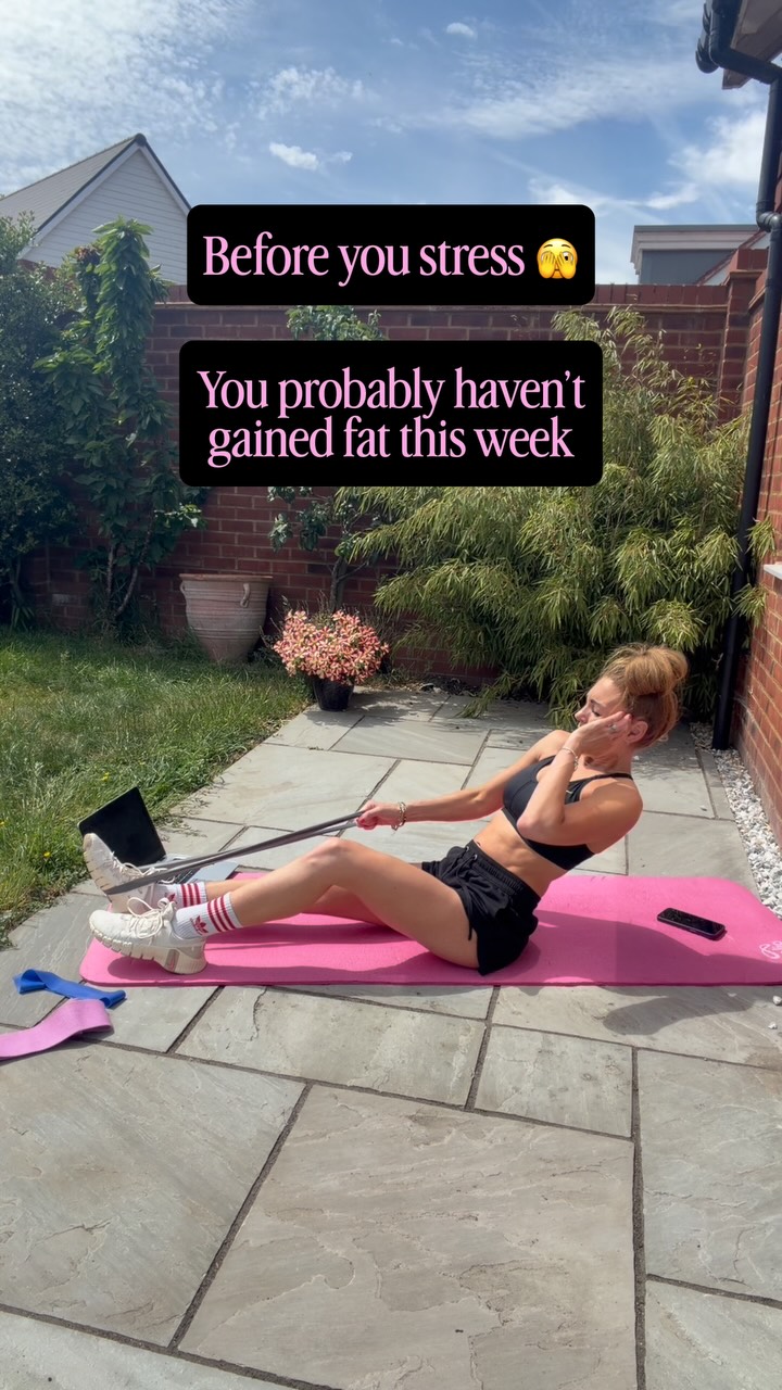 You’ve not gained body fat 👇
What a week! The stress of dealing with kids and life in the heat!!! 🥵
Have looked in the mirror this week and thought you look more puffy, legs swollen, tummy huge ??
Are you anxious of jumping on the scales?
✨ When temperatures rise, your body naturally holds onto more water to help regulate temperature.
✨ You may also be eating differently and moving less.
✨ Salt intake often increases from BBQs and ‘summer snacks’
✨ The disruption from the heat causes stress and you sleep much less. This is BIG for your precious body 🫶
Meaning...
- Puffiness
- Bloating
- Swollen fingers, wrists, ankles and legs
- Tight clothes
- Higher scale weight
None of that means you’ve suddenly gained body fat.
Ladies, gaining just 1lb of fat requires approx. 3500 calories
ABOVE your normal.
A few hot days and a bloated stomach aren’t body fat.
So do not:
- Try to stop eating / cut calories
- Punish yourself with extra exercise (EVER 🙈!)
- Fixate on the scales
- Hate on yourself in the mirror
Focus on:
- Drinking consistently
- Keeping protein high
- Exercise if you can, but lower expectations
- Self care when you can to reduce the stress hormone
Your body is trying to keep you cool by holding on to water, let it!
Give it a few cooler days and watch how different you feel. I’ve been encouraging my ladies inside my app to be kind to themselves this week… and catch up next week ☺️
Save this for a reminder for the hot summer ahead ☀️
#motherhoodjourney #katesmumfitclub #mumssupportingmums