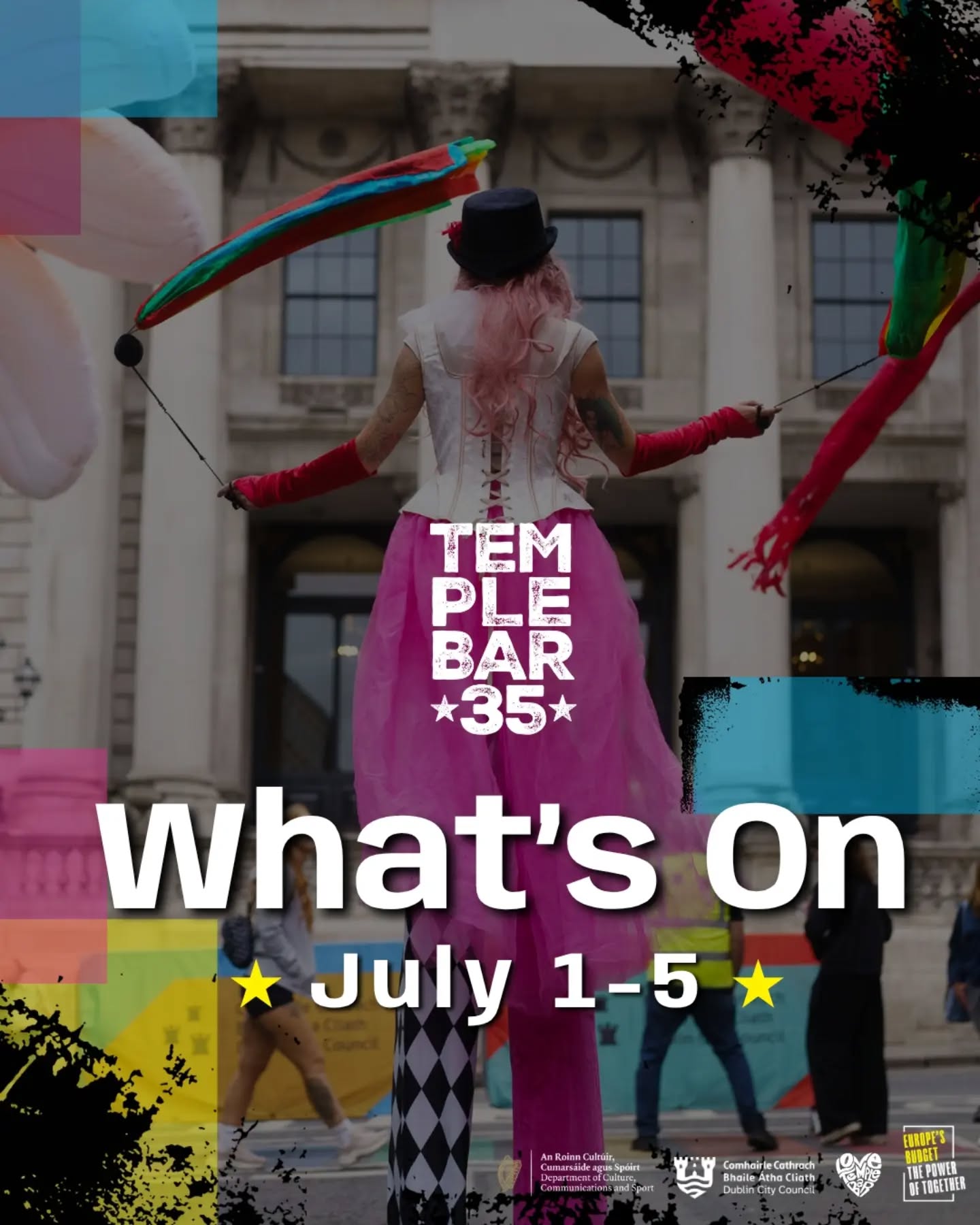 Summer in Dublin means Temple Bar 35 is live 🔥
Free music, free craic, free for the fam - from Parliament to Fleet, we've got it all going on!
#TempleBar35 #LoveTempleBar #Dublin
Free gig after work tomorrow? 🎶 Sound of Europe kicks off 6pm in Meeting House Square!
#TempleBar35
Pretty Parliament Street is celebrating its first anniversary pedestrianised! Cake for breakfast and fun for lunch, free all day
#TempleBar35
Popping off again on Friday with a serious line up to have us grooving into the weekend 🪩
#TempleBar35