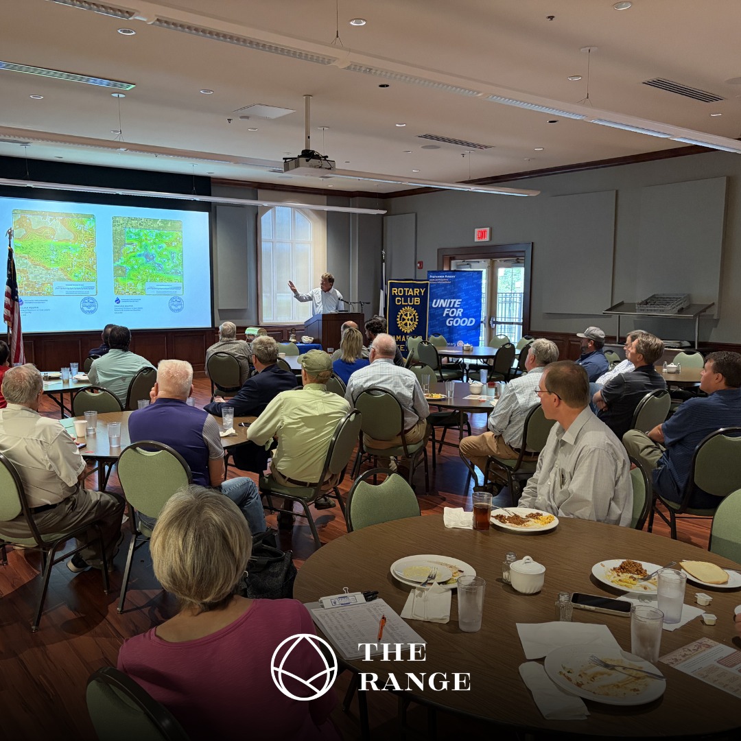 We love getting out into the community to share what we're working on at The RANGE! A big thank you to The Rotary Club of Amarillo for inviting our own Floyd Hartman to speak about one of the Panhandle's most valuable resources: water. Floyd is leading efforts to better understand the economic value of water and how that information can help guide smarter planning and decision making for the future of the Panhandle and beyond! #TheRANGE #PanhandleWater #Groundwater