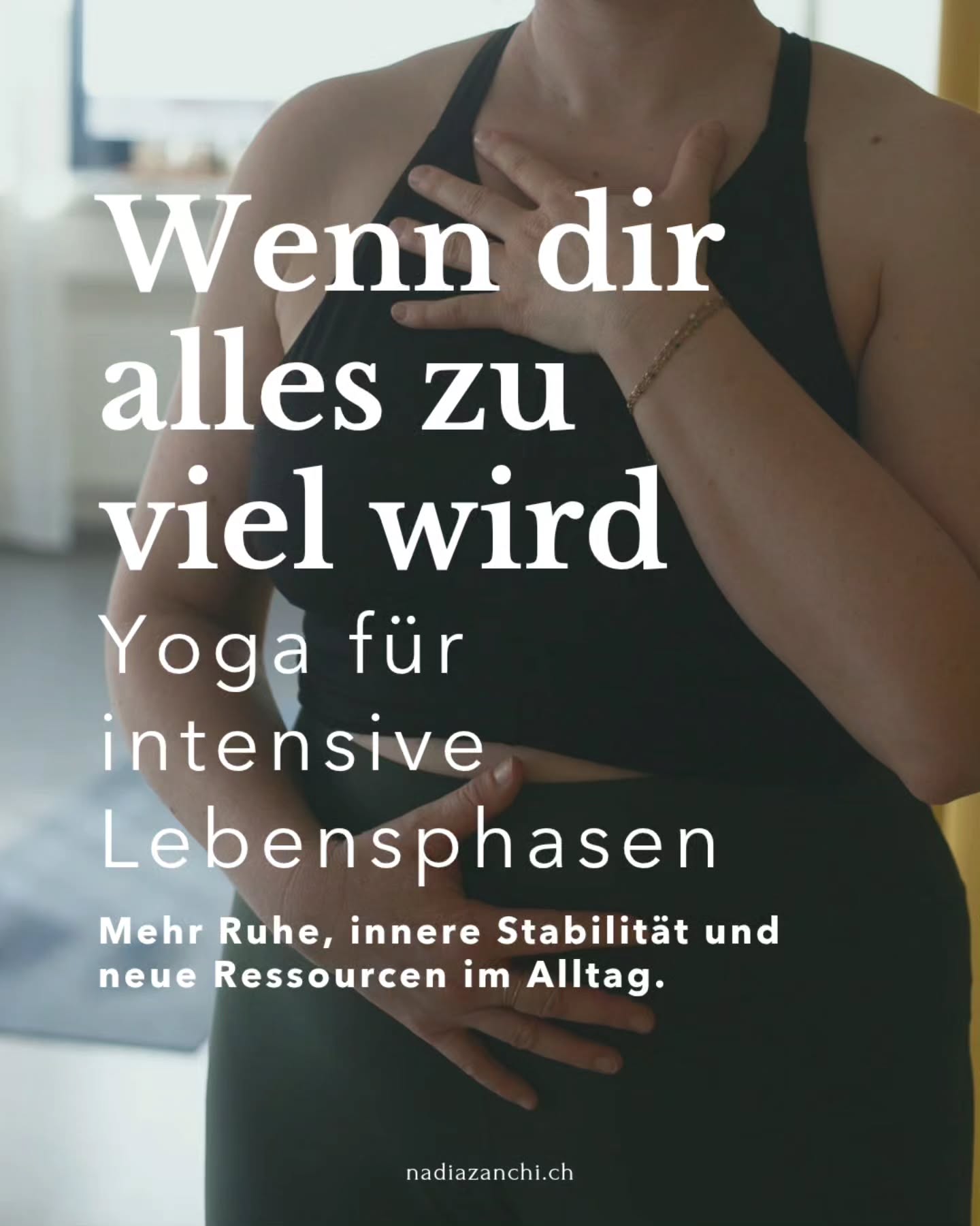 Wenn dir alles zu viel wird, findest du hier Raum, um wieder bei dir anzukommen. Ein erster Schritt hin zu mehr Stabilität, Ruhe und Leichtigkeit – in dir und in deinem Alltag.
Diesen Kurs habe ich für dich entwickelt, wenn du..
✨️viel Verantwortung trägst und oft für andere da bist.
✨️dich häufig gestresst, erschöpft oder innerlich angespannt fühlst.
✨️dir mehr Ruhe, Stabilität und Resilienz wünschst.
✨️lernen möchtest, Stress frühzeitig wahrzunehmen und zu regulieren.
✨️Yoga ohne Leistungsdruck suchst.
✨️einfache und alltagstaugliche Werkzeuge kennenlernen möchtest, die dich nachhaltig unterstützen.
In den ersten vier Wochen lernst du einfache Werkzeuge aus Yoga, Atemarbeit und Nervensystemregulation kennen. Anschliessend folgt eine zweiwöchige Integrationsphase mit kleinen Impulsen für zuhause, bevor wir die Inhalte in den letzten vier Wochen gemeinsam vertiefen und weiterentwickeln.
Du musst nicht erst in einer Krise sein, um gut für dich zu sorgen. Vielleicht ist genau jetzt der richtige Zeitpunkt, dich selbst wieder etwas mehr in den Mittelpunkt zu stellen.
👉KOSTENLOSE INFOVERANSTALTUNG am Sonntag, 16. August 2026 von 10 bis 11 Uhr im Studio @ondaflow.mellingen oder online
👉KURSSTART am 31. August 2026
4 Wochen Präsenz
2 Wochen Integration
4 Wochen Präsenz
Kursende am 2. November 2026
📅 Montag, 18.15–19.30 Uhr
📍 Im Studio @ondaflow.mellingen oder online
🔗 Anmeldung über den Link in meiner Bio oder auf www.nadiazanchi.ch
Ich freue mich darauf, dich ein Stück auf deinem Weg zu begleiten🩵
#rushhouroflife
#yoga
#yogatherapie
#nervensystem
#resilienz