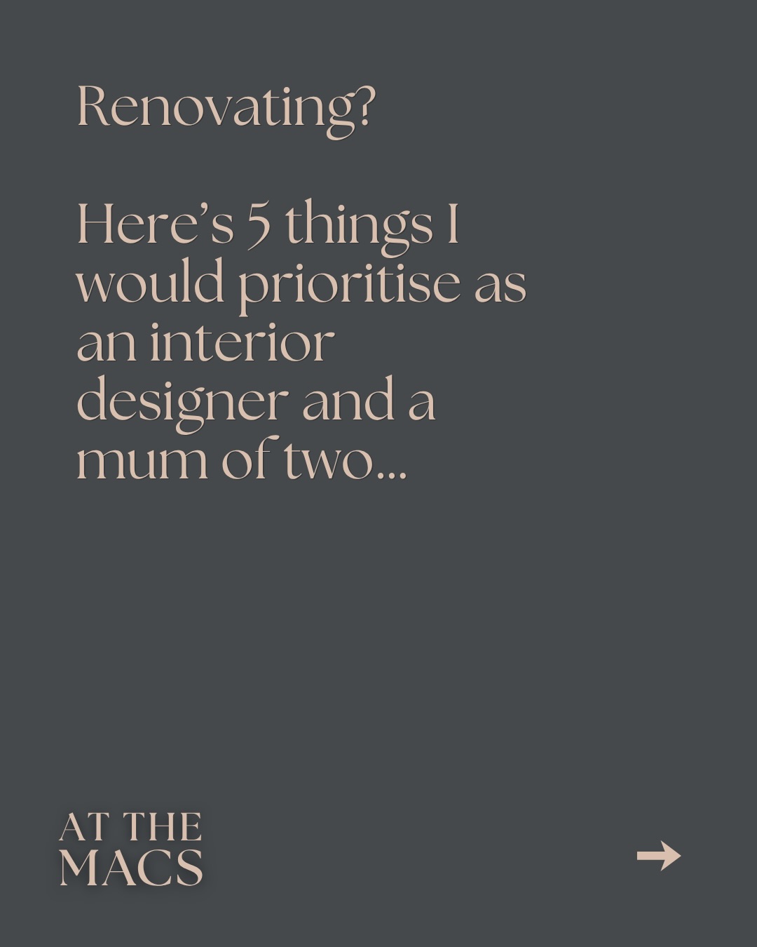 Some food for thought when renovating with kids! I have to say that storage is probably one of the most overlooked details in a family home! (Speaking from personal experience) if you’re renovating get this planned in from the outset!
If you need help with your home comment ‘CALL’ and I’ll send you the details to get a call booked in with me!
#interiordesigntips #renovationtips #storagesolutions #familyhome #layoutplanning