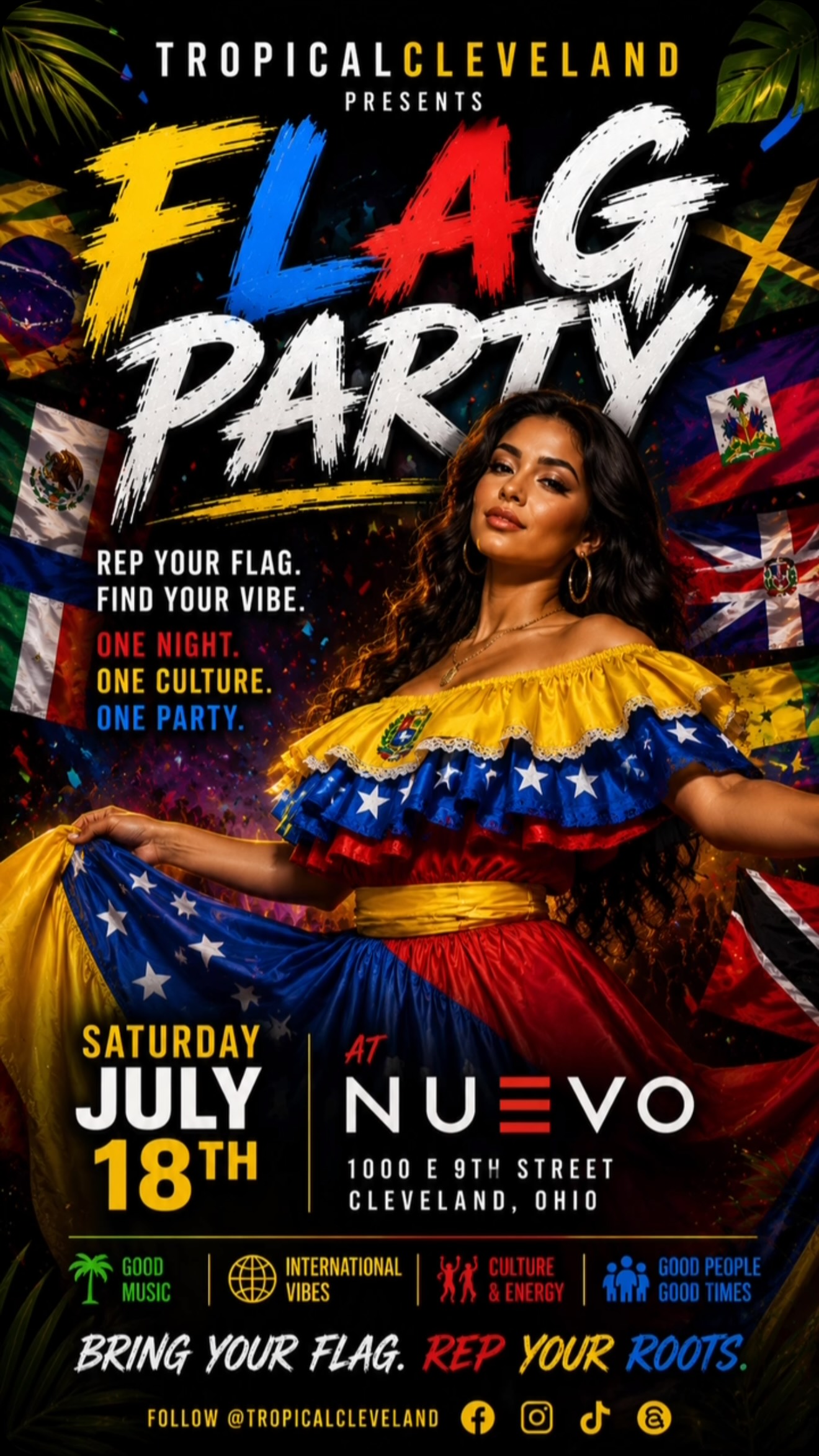 Do not forget to secure your admission ticket for our Flag Party on July 18th at @nuevomodmex
Come and celebrate your culture with us!
This is a party you do not want to miss!
#cle #cleveland #clevedon #downtowncleveland