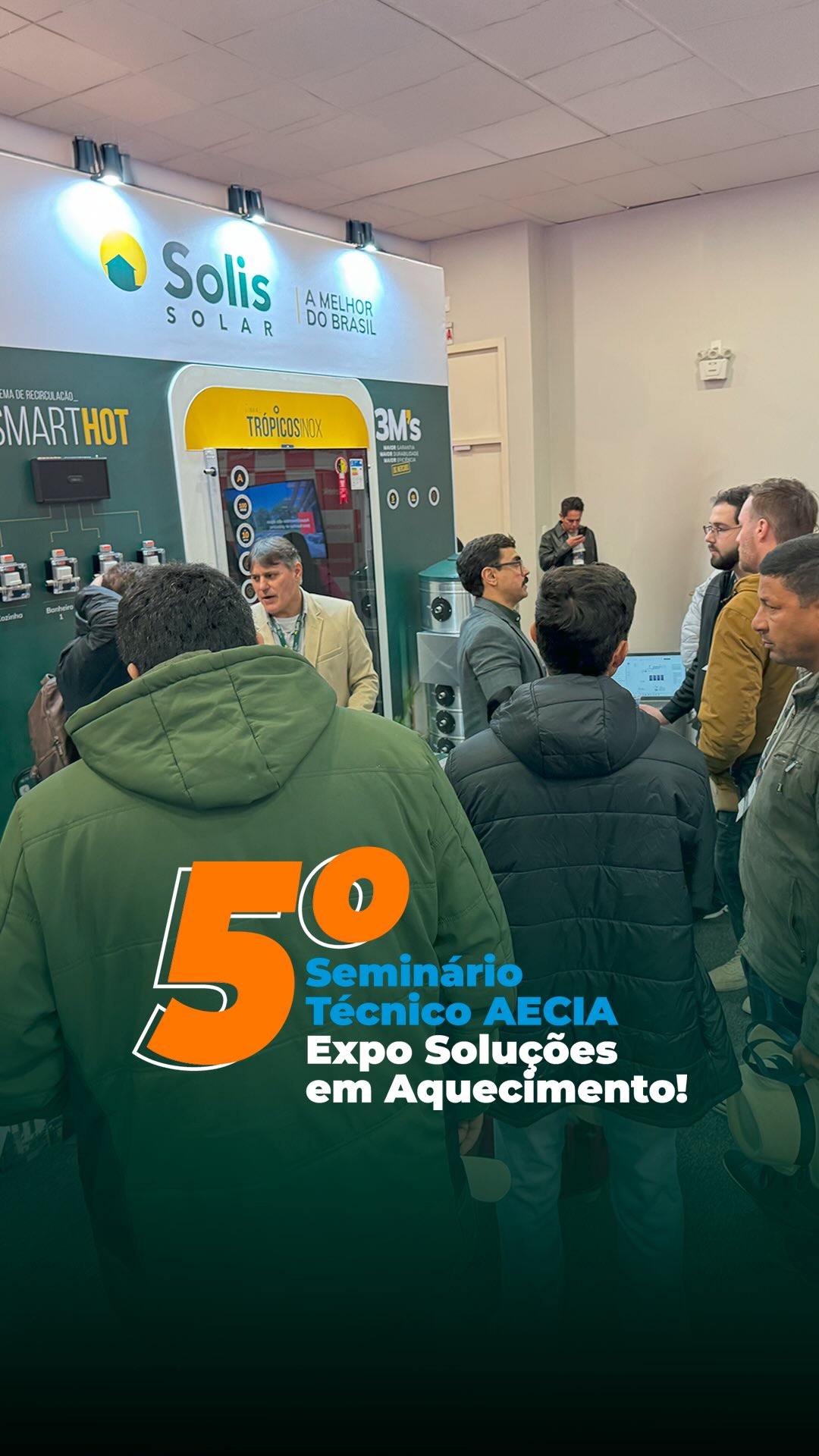 Mais que um evento, um marco para o setor de aquecimento diretamente de SC!
O 5º Seminário Técnico Expo Soluções da AECIA conectou fabricantes, parceiros comerciais, projetistas, instaladores, construtoras e clientes em torno de um objetivo comum: desenvolver um mercado de água quente cada vez mais qualificado.
A Solis Solar agradece à @aeciasc pela realização e a todos os parceiros que contribuíram para transformar este encontro em uma referência para o setor.