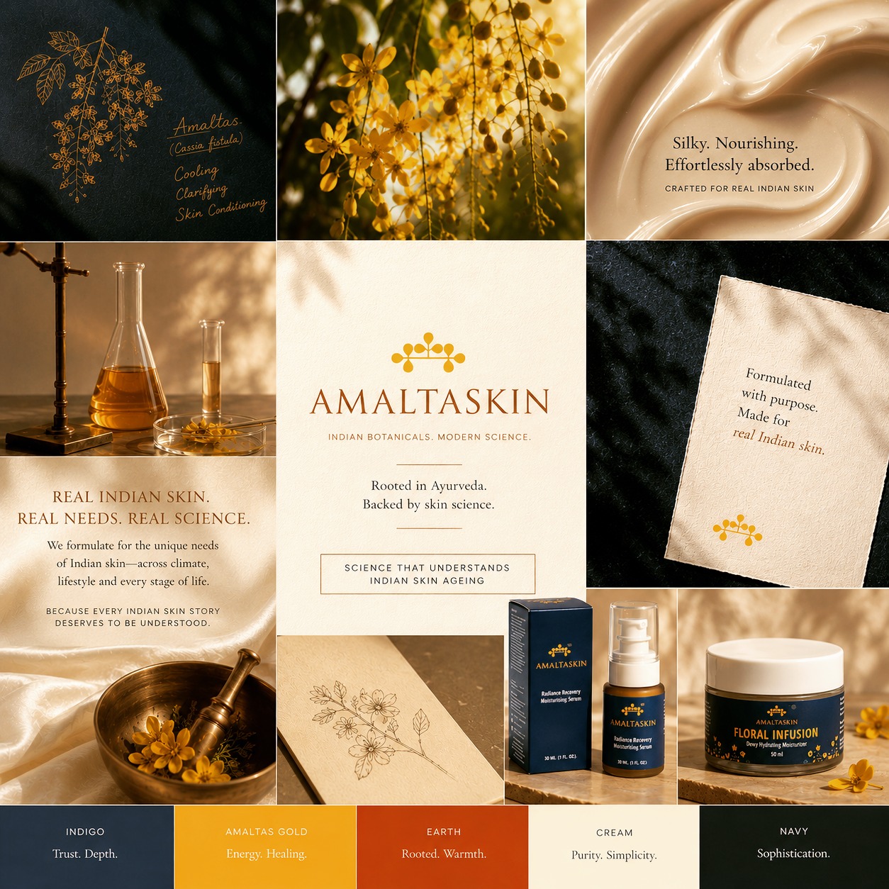 Not made for every skin.
Made for real Indian skin.
Where centuries of botanical wisdom meet modern skin science to support healthier skin through every stage of life.
Amaltaskin
Rooted in Ayurveda. Backed by Skin Science. #amaltaskin #realindianskin #indianskin #indianskincare #luxuryskincare #skinscience #ayurvedameetsscience #modernayurveda #barriercare #healthyskincare