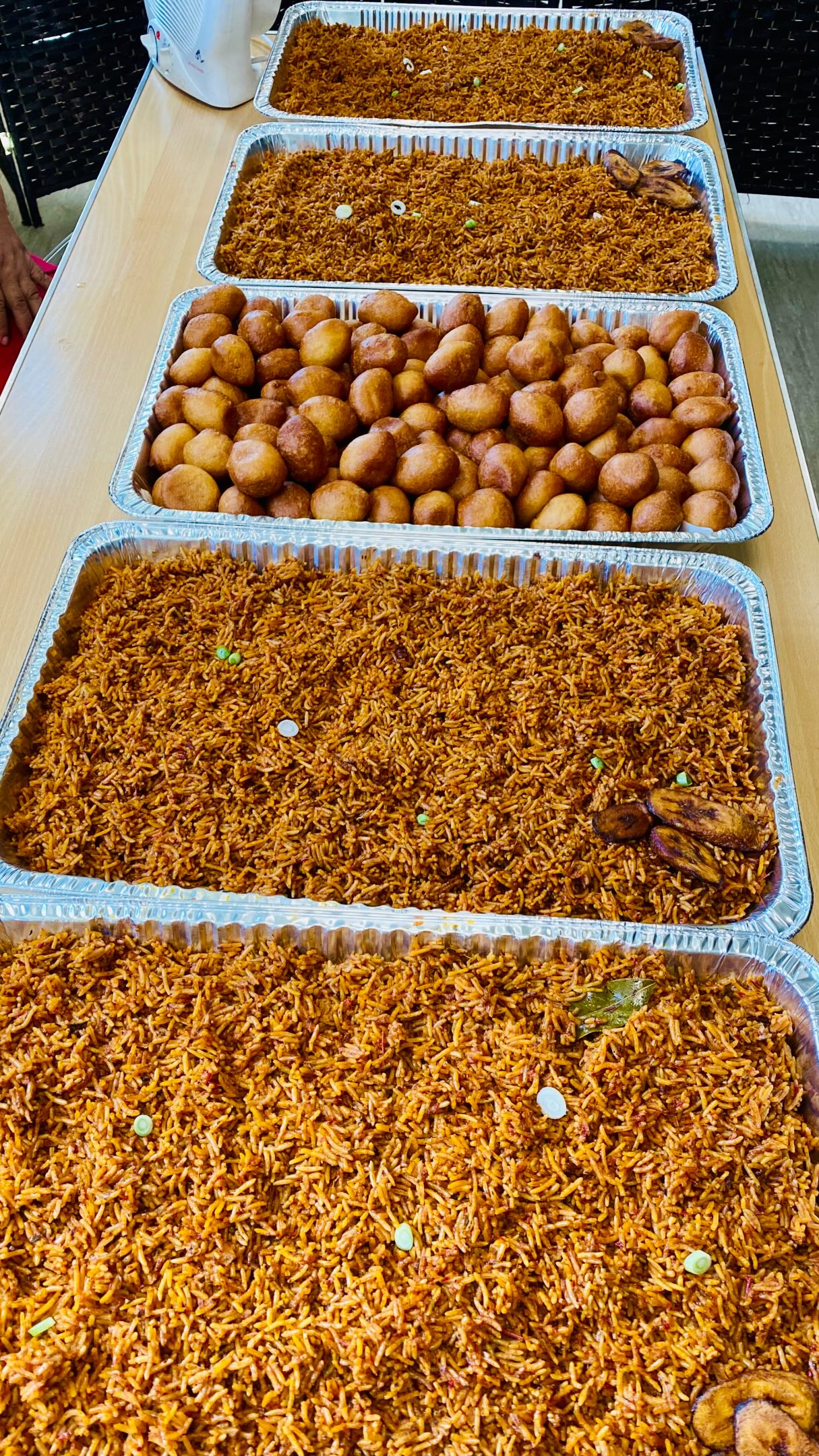 Lights. Camera. Jollof. 🎬🔥
When a film crew needed authentic West African flavours for a Ghanaian scene, they called Nomie’s Kitchen.
Freshly cooked jollof rice and golden puff puff, delivered and enjoyed by the cast and crew. 🙌🏾
Got a production, event or workplace to feed? We’ve got you covered.
#NomiesKitchen #FilmCatering #JollofRice #PuffPuff #WestAfricanFood