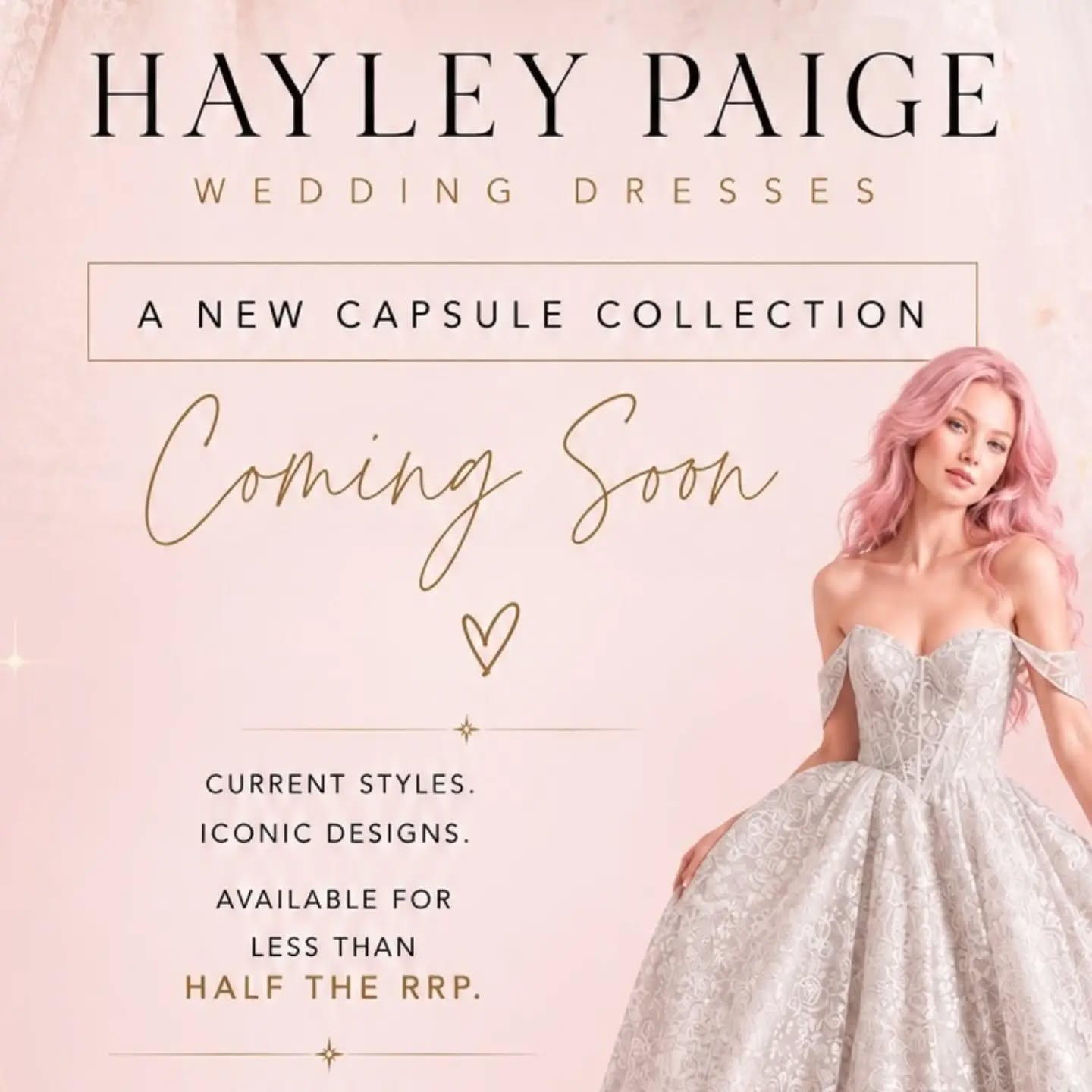 ✨🌸 Something very special is coming to the studio…
For those who know me, you’ll know how much I love bringing beautiful, unique gowns to my brides in an affordable way - and this collection is extra special. ✨
Hayley Paige is renowned in the bridal world for creating whimsical, romantic and playful bridal gowns that are full of personality. With designs famously featured on Say Yes to the Dress and worn by several celebrity brides, her gowns are truly iconic. 🤍
And now… one of these current collection designs could be yours for less than half the RRP 😍
Very soon, 6 stunning styles will be landing in the studio at incredible prices. These gowns will sit above my usual £1000 maximum price point, but still less than half their original RRP - a rare opportunity to own a high-end designer gown at a more accessible price. ✨
Keep a close eye on our socials for their arrival date… appointments will be first come, first served and, as always, there will be only one of each dress available.
Once they’re gone, they’re gone! 🌸
#hayleypaige
#affordablewedding
#bridaldress