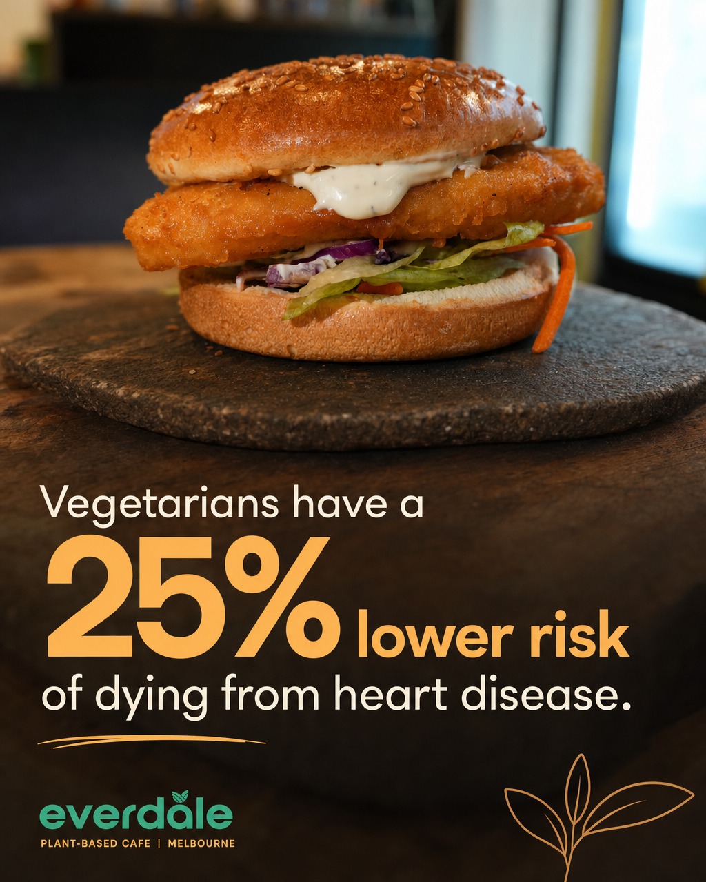 Did you know choosing plant-based could be good for your heart? Come tuck into our Crispy Chick'n burger and taste goodness that loves you back 🌱💛
Source: Dinu et al., Nutrition 2017
#Everdale #PlantBased #SpringvaleEats #VeganBurgers #HeartHealthy #MelbourneVegan #PlantBasedJoy
📍1a/830-850 Princes Hwy, Springvale, VIC 3171
🕒Mon: 11:30 AM–3 PM, 5–8.30 PM
🕒Tue: 11:30 AM–3 PM, 5–8.30 PM
🕒Wed: 11:30 AM–3 PM, 5–8.30 PM
🕒Thurs: 11:30 AM–3 PM, 5–8.30 PM
🕒Friday: CLOSED
🕒Saturday: CLOSED
🕒Sunday: 11:30 AM–3 PM, 5–8.30 PM