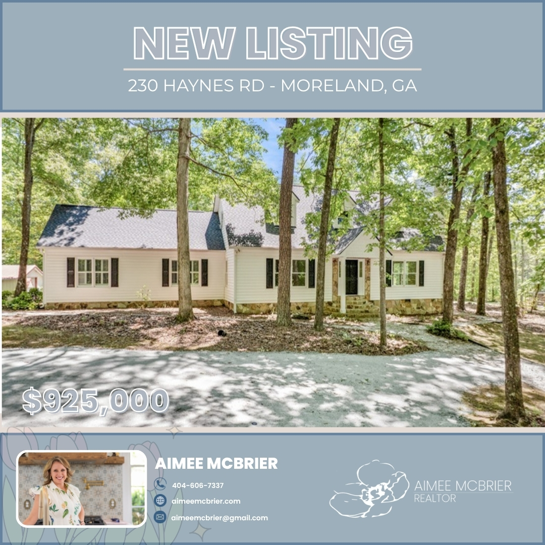 ‼️FOR SALE‼️
🏠 230 HAYNES RD
🛌 5
🛀 4
📐 3,856 SQ FT
⦝ 9.5 ACRES
💰 $925,000
Tucked away in Moreland is this breathtaking, approximately 9.5 acre property offering the perfect blend of privacy, comfort, and functionality. A massive 30'x60' drive-through equipment building with a half bath and oversized parking pad provides endless possibilities for hobbies, storage, or business needs. Plus, enjoy the charm and beauty of approximately one acre of thriving blueberry bushes. This freshly painted, stunning five-bedroom, four-bathroom home welcomes you with all the timeless and traditional elements. Inside, soaring vaulted half-cathedral ceilings and abundant natural light create an airy, grand first impression. Rich hardwood flooring, crown molding, and thoughtfully designed living spaces flow throughout the home. At the heart of the home is a beautiful kitchen designed for both entertaining and everyday living. Featuring two ovens, two sinks, expansive cabinetry, a large center island with built-in outlets, and abundant storage, this kitchen is as functional as it is beautiful. The open-concept design flows seamlessly into the secondary living area, complete with exposed floating wood beams, a vaulted ceiling, and a stunning stone-front fireplace. The main level offers a spacious primary suite with a beautifully renovated bathroom, including a convenient one-step entry shower. Three additional bedrooms, a full hallway bath, laundry room, and easy access to the outdoor spaces and oversized two-car garage complete the main floor. Upstairs, you'll find a fifth bedroom or versatile flex space overlooking the main living area. With plumbing already in place for an additional bathroom or kitchenette. This space offers incredible potential for a guest suite, office, media room, or private retreat. Lovingly maintained and thoughtfully updated, this exceptional property also includes a new roof (2022), two HVAC heat pump systems (2018 & 2022, one zoned), two water heaters, whole-house vacuum system, whole-house fan, and a new well pressure tank (2024).
#georgiarealestate #georgiamls #gamls #aimeemcbrier #aimeemcbrierrealty #ncbor #cowetacountyga #cowetarealestate