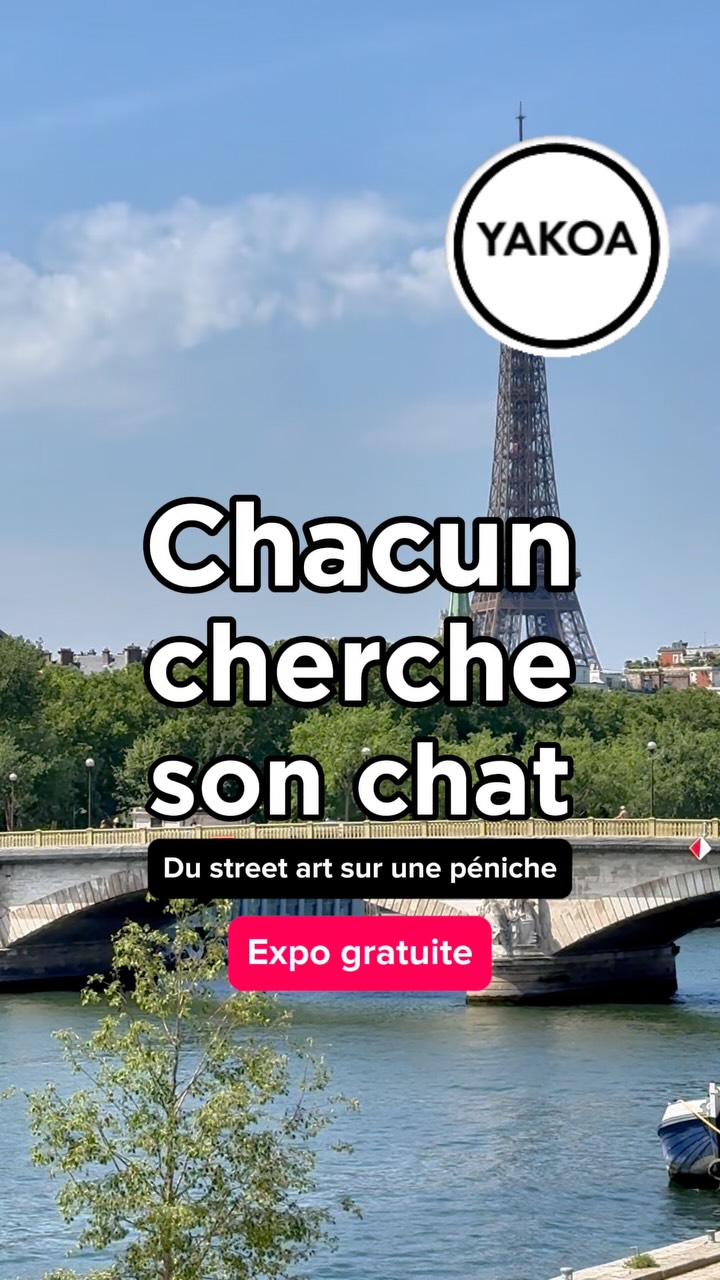 Le chat 🐈 intrigue depuis toujours. À la fois indépendant, affectueux, discret et imprévisible, il ne laisse personne indifférent. C’est justement cet animal unique qui est au cœur de l’exposition gratuite « Chacun cherche son Chat », à découvrir jusqu’au 23 août. Douze artistes issus du street art lui rendent hommage à leur manière et nous invitent à voir le chat sous un nouveau regard. Depuis le XIXᵉ siècle, le chat inspire les artistes. Sa liberté, son élégance et son côté mystérieux en font une véritable source de création. Aujourd’hui, il est aussi devenu une star des réseaux sociaux, où il amuse, rassure et rassemble des millions de personnes. Ici, chaque œuvre raconte une histoire différente. Et pour prolonger l’expérience, des visites guidées gratuites sont proposées du vendredi au dimanche. Après la visite, profitez-en pour vous désaltérer sur son rooftop et regardez passer les bateaux.
———————
📍Fluctuart
Pont des Invalides
Port du Gros Caillou - Paris 7
🐱 Expo du 7 mai au 23 août 2026,, du lundi au dimanche de 12h à 20h.
Le bar est ouvert du lundi au dimanche de 12h à 2h.
#quaideseine #bonnesadressesparis #rooftopparis #visiteparis #parisartgallery