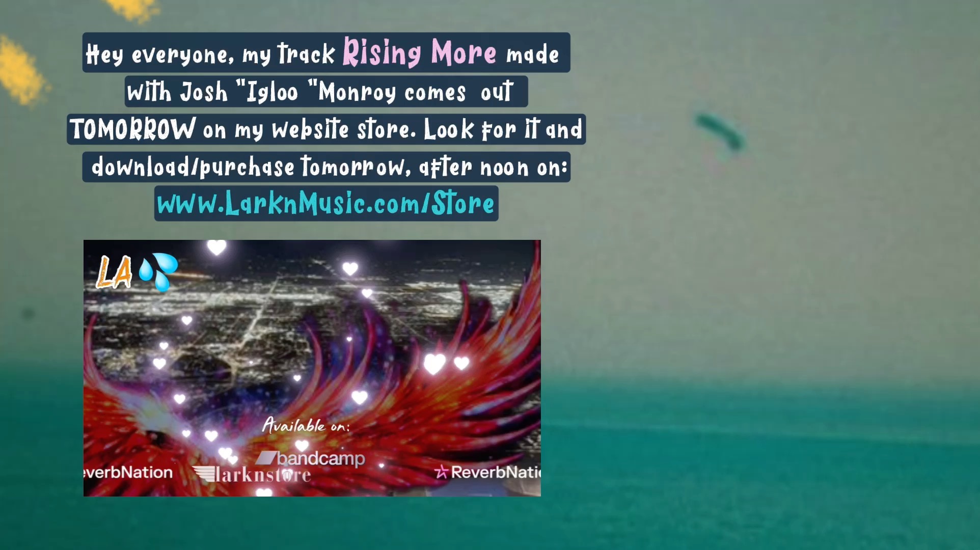 Hi everyone! I'm releasing my song Rising More today and I'd like to provide a little bit of a backstory. When I arrived in Hollywood, California as a singer in 2010, I had a number of songs already written, but I wasn't totally sure of my genre. I made a couple demos with the purposes of handing them to producers and was able to link up with a couple studios. Once such studio was @Studio1Zero where I met Josh Igloo Monroy who had made the beat featured in the song Rising More. I pretty quickly wrote and recorded this song. Without a record deal it was never released and I only decided that I would make a record label myself and be releasing all of my own music in about 2022, roughly 7 years or so after this song got recorded. I'm releasing it as the first of my LA collaboration music tracks. It's out TODAY! Purchase directly on www.Larknmuisc.com.Store Thanks! Larkn #RisingMore #JoshIglooMonroy #Hollywood #Singer #single