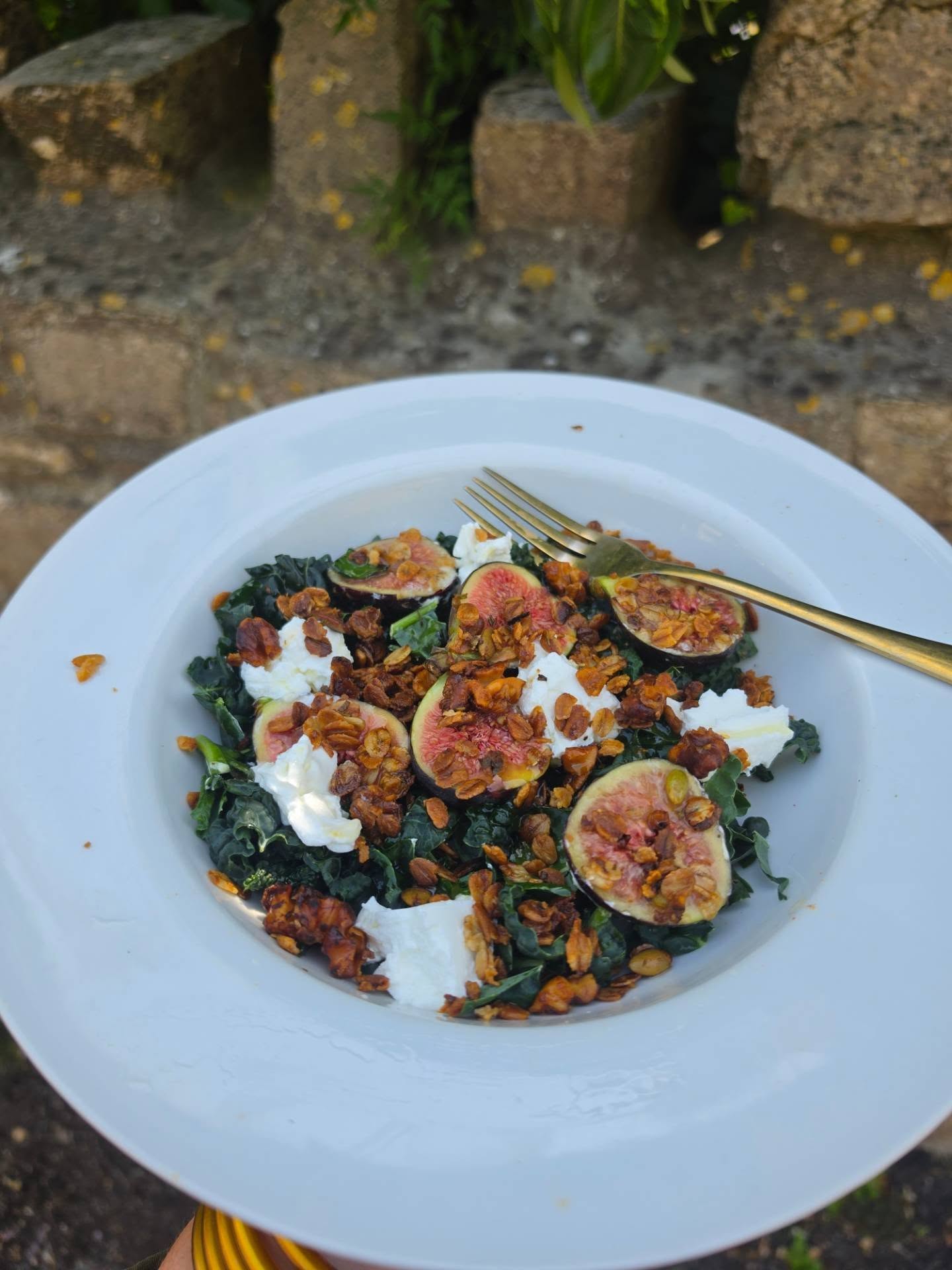 Fig, Kale & Goats Cheese Salad with a Savoury Granola ... Sweet, ripe figs with creamy, salty goats cheese on a bed of honey & mustard dressed kale, topped with a delicious rosemary savoury granola that has become my new favourite crunchy topping 🩷
This recipe can be found in the Summer section of my website (Website link in bio) x
#kale #figs #salad #healthyfood #foodlover