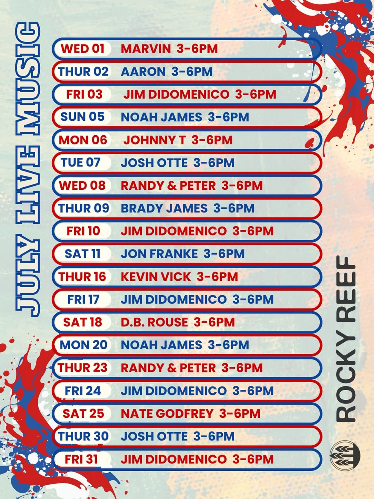 So much live music planned for ya’ll! Grab a pint, chill in the patio, soak in the summer vibes 😎