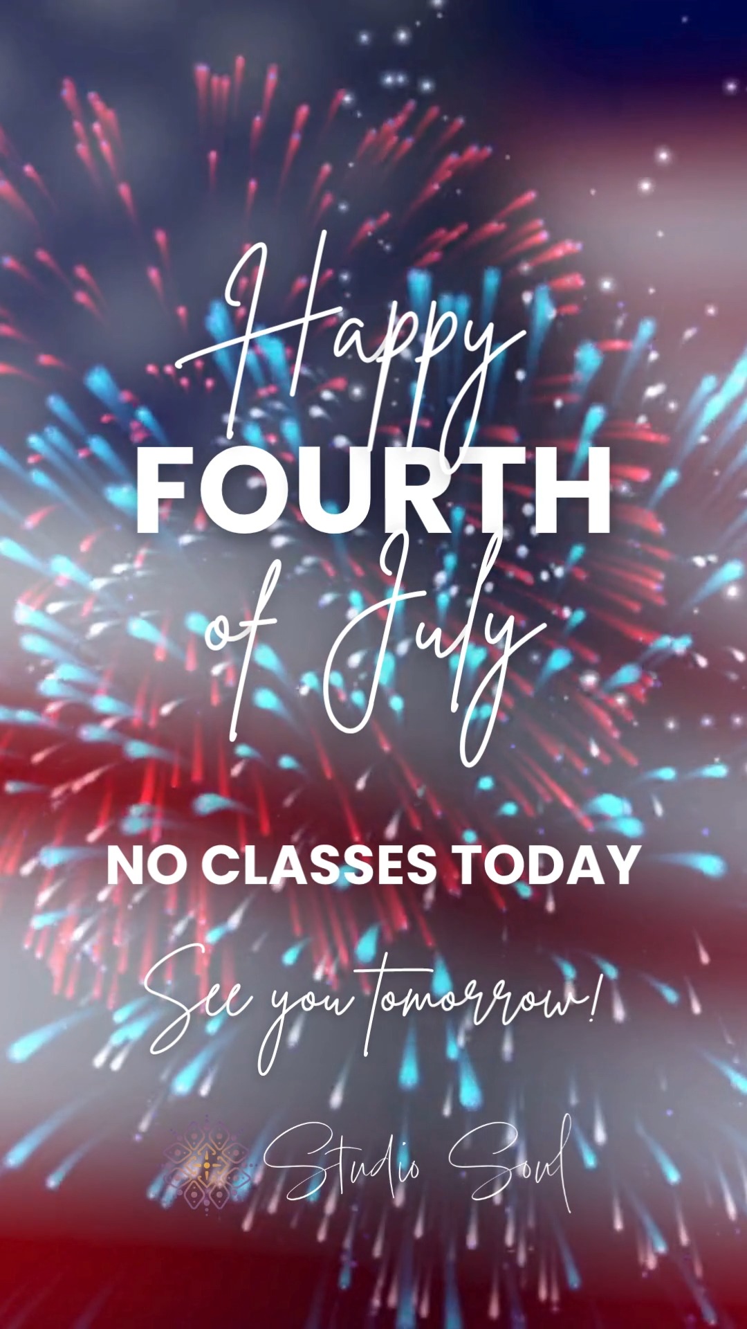 Happy 4th of July! 🎆No classes today at Studio Soul, but we'll be back tomorrow with Devotional Dance and Oula Dance!
www.SoulSpaceMT.com
#billingsmt #billingsyoga #yogastudio #billingsfitness #dancestudio #noclassestoday #happy4thofjuly