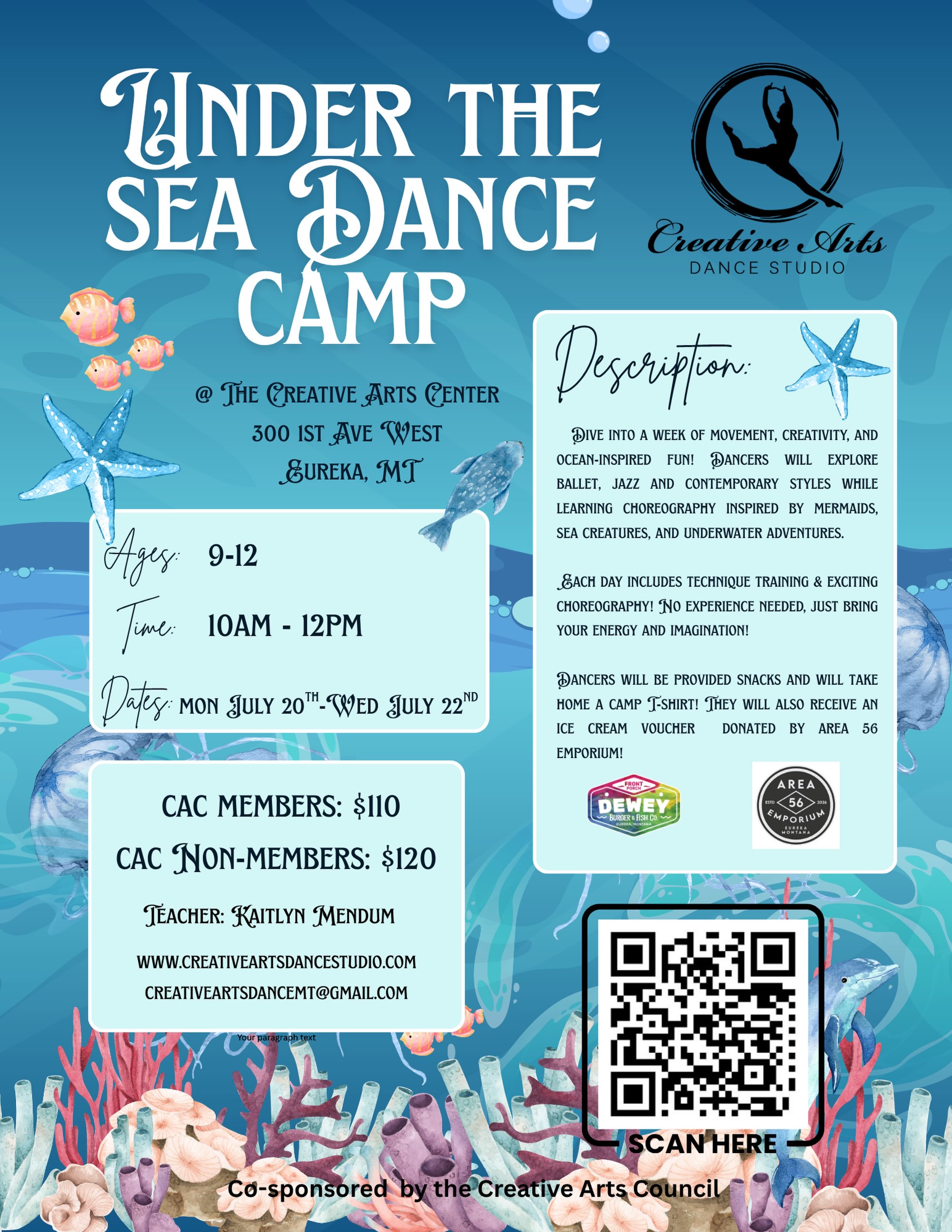 Dive into the fun at our Under the Sea Dance Camp! 🐠
The adventure begins July 20, and there’s still time to join us! Get ready for dancing, games, new friends, and an ocean of fun. Plus, every camper receives an adorable camp shirt!
It’s not too late to register—we can’t wait to make waves with you! 🌊🧜♀️
#cadslife #creativeartsdancer #cadsdancecamps #divein #dancer
