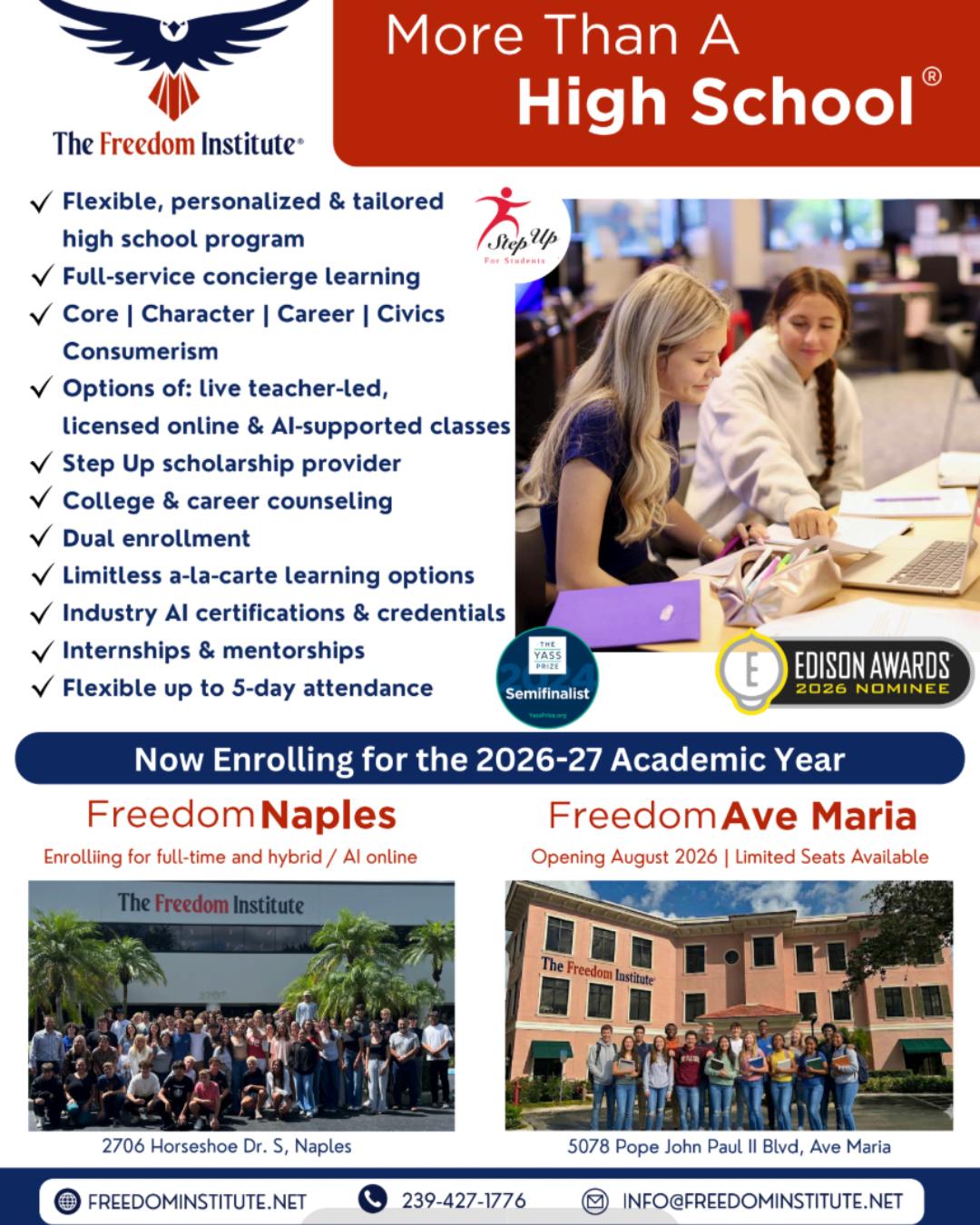 ✨ Empowering Collier County with knowledge & innovation ✨
The Freedom Institute of Collier County is shaping the future of education and opportunity—now partnered with Freedom AI to bring cutting-edge technology and limitless possibilities to our community. 🚀📚🤖
📸: @freedomcollier | @thefreedomai
📍: The Freedom Institute Of Collier County
🔗: @naples2night
📩DM for •repost •collaboration •partnership
•
•
#naples2night #naples #florida #swflnightlife #restaurants #bars #events #clubs #beach #mercato #downtownnaples #naplesflorida #naplesparadise #napleshotels #thingstodoNaples #party #paradise #digitalmagazine #swflevents #vacation #5thavenue #luxurycars #concerts #happiestcity