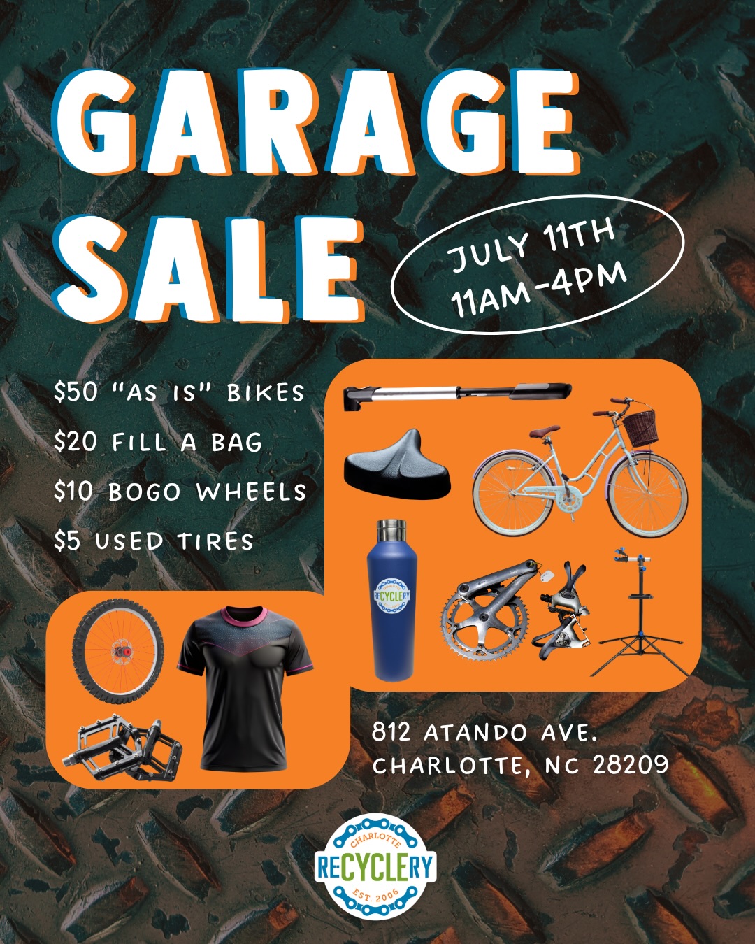 ⚙️ Garage Sale Alert! ⚙️
Join us at The Re-Cyclery on Saturday, July 11, from 11 AM–4 PM for great deals on bikes, parts, and cycling gear!
✨ $50 bikes
✨ $10 BOGO basic wheels
✨ $5 used tires
✨ $20 fill-a-bag on cycling clothing
Ride your bike to the shop and receive a free Re-Cyclery water bottle while supplies last! Both cash and card are accepted. Parking is limited, so we encourage biking, carpooling, or taking public transit. Find more details in the link in our bio.
We can’t wait to see you there!