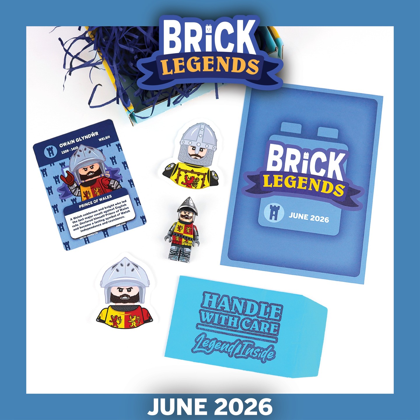 🎉 Brick Legends June 2026 Box Reveal! 🎉
This month’s box - themed “Medieval” - honours the last native Prince of Wales and leader of one of the greatest rebellions in Welsh history.
⚔ Meet Owain Glyndŵr ⚔
Welsh ruler, military leader, and national hero, renowned for leading the Welsh Revolt against English rule in the early 15th century.
The Owain Minifigure arrives with:
- Informative leaflet for the box
- Premium Collectible Trading Card
- 2× Stickers for your collection!
Missed out on the June box?
Good news - the July 2026 Brick Legends Box (themed World War II) is LIVE NOW!
⏰ Grab yours at unitedbricks.com/bricklegends
Available until 15th July 2026 at 12PM (BST)
–
#bricklegends #unitedbricks #lego #minifigures #afol #brickarms #customlego #militaryminifigs #owainglyndwr #medieval #june2026