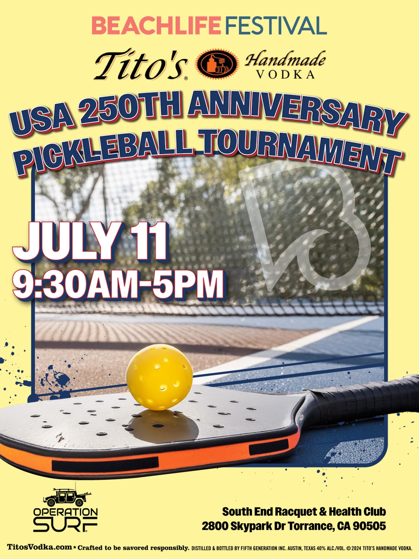 We’re serving up a little post-holiday action with the USA’s 250th Anniversary Pickleball Tournament presented by Tito’s Handmade Vodka!
🔗 sign up link in bio