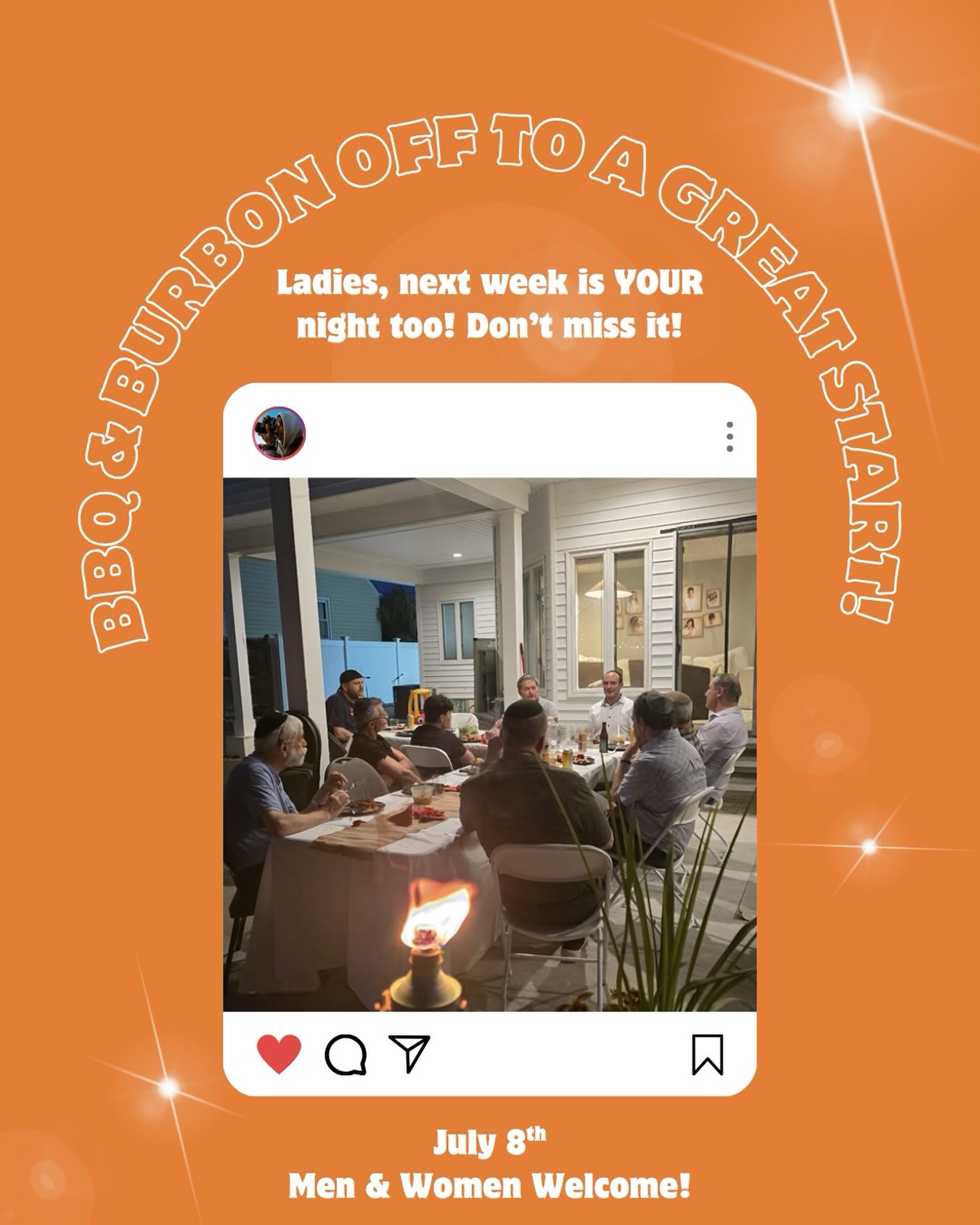 The first BBQ & Bourbon night was such a great start! 🔥 Next week we’re doing it again! Ladies, you’re invited too! Enjoy an evening out.
RSVP here: https://www.thejhc.org/bbq