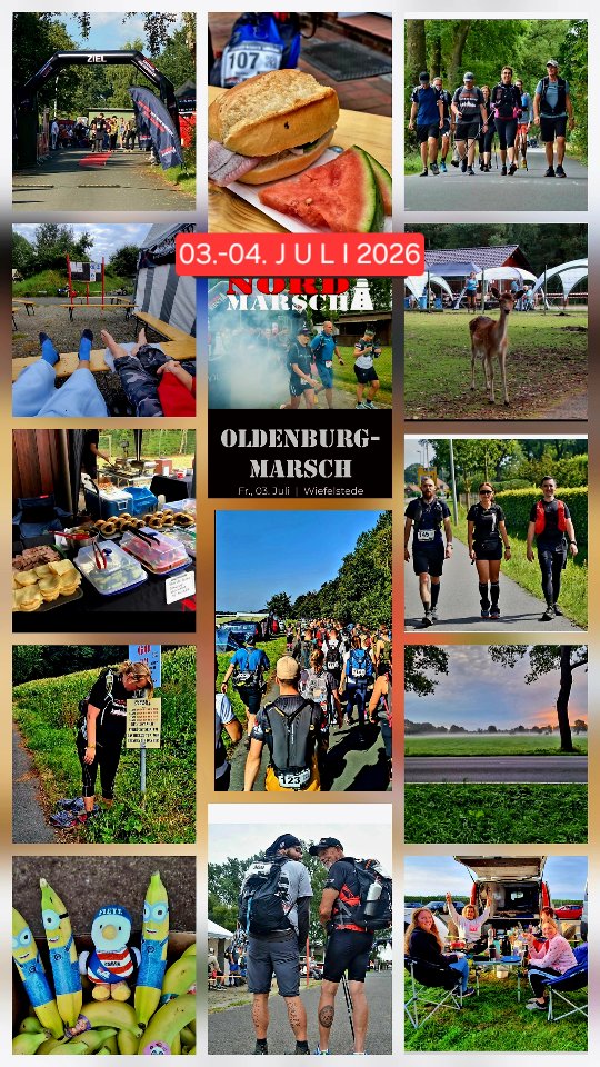 ICH MACH' ES, WEIL ICH ES KANN!
@nordmarsch
OLDENBURG- & CHAUKEN-MARSCH 2026
03. & 04.JULI 2026
BIST DU DABEI?
Noch gibt es mit Glück 🍀 die letzten freigeworden Tickets über
support@nord-marsch.de
für ein oder zwei Tage, mit oder ohne Camping,
15km, 18km, 25km, 42km, 55km, 100km oder die Chaukendistanz mit 110km, abends oder tagsüber, egal,
Du hast die Wahl, aber eins ist sicher, es wird krass...
...zum Z E H N T E N Mal!
Wir freuen uns schon riesig auf die einmalige Atmosphäre von Oldenburg, auf ALLES!
Auf den Fliegerhorst mit seinem endlosen Rollfeld,
auf das wunderschöne Ammerland, bei Martin & Melli im Garten zu sitzen, auf das Wildgehege am See, viele Kilometer, eine Menge Sport & Spaß und natürlich am meisten auf EUCH!
Bis dahin, kommt gut durch die Hitze vom Wochenende,
Eure Nord-Marscher mit den Family&Friends ❤️
#weilicheskann #wandersport #wandern #extremwandern #nordmarsch
