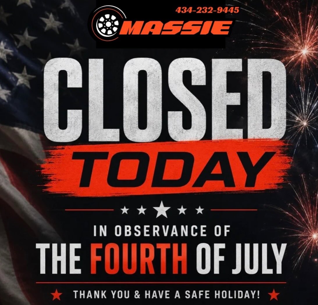 🇺🇸 CLOSED TODAY.
Freedom. Family. Horsepower.
We’re taking today to celebrate the Fourth of July and spend time with the people who matter most.
Stay safe, enjoy the holiday, and we’ll be back in the shop ready to keep you on the road. Happy Independence Day from the Massie Auto family! 🇺🇸