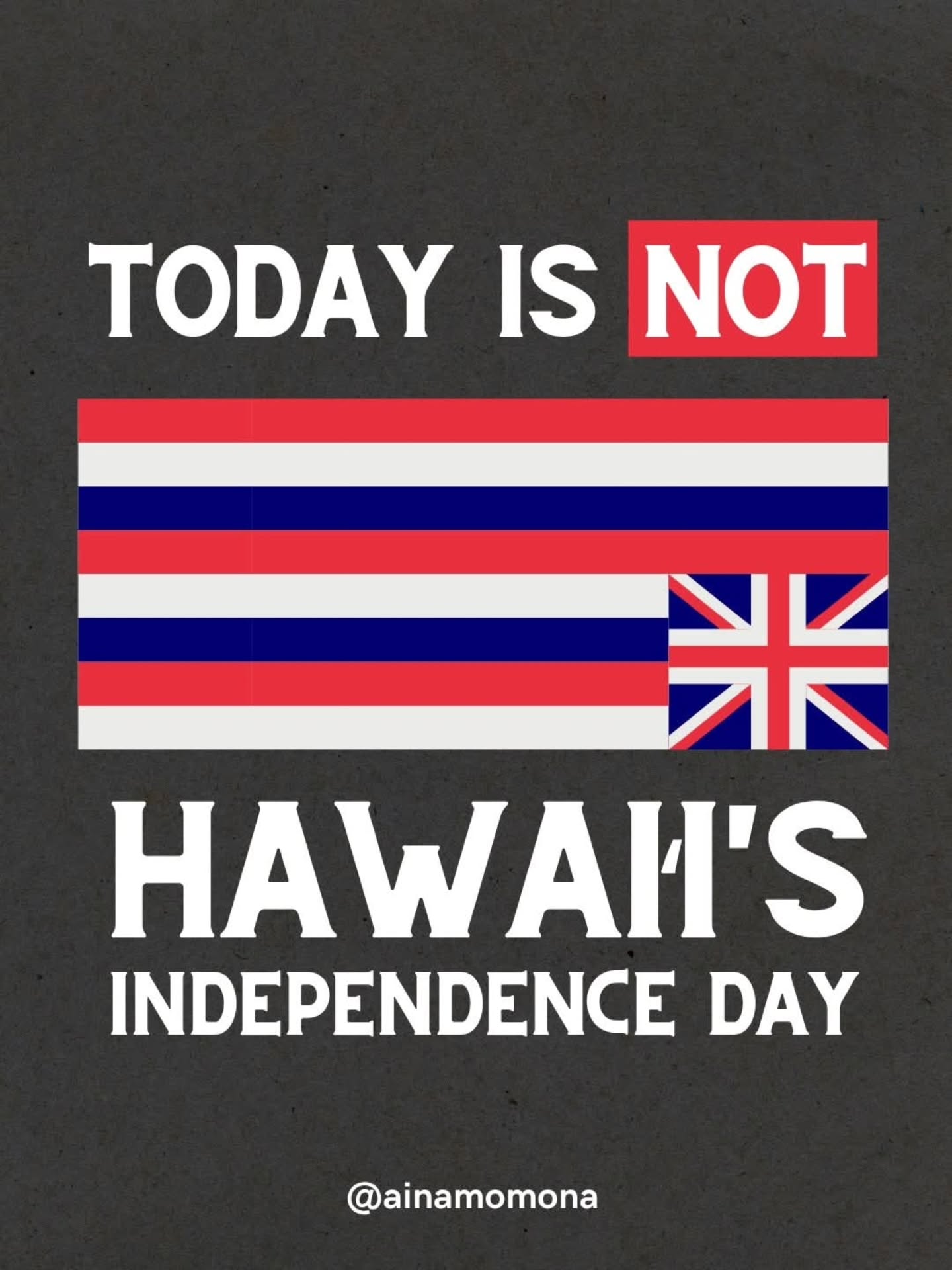 Repost @ainamomona
“Independence — ea — for us was a basic right that was enshrined by law. We may either give in to the cynicism of the age and in the face of such enormous power wielded by the United States, conclude that self-determination is a foolish delusion, or we can press Americans to live up to a better standard of behavior and perhaps, a better version of themselves. But in the end, it is more important that we Hawaiians refuse to surrender our own faith in ea. We know better than the #Americans how precious independence truly is.”
Jon Osorio,
President, ʻĀina Momona