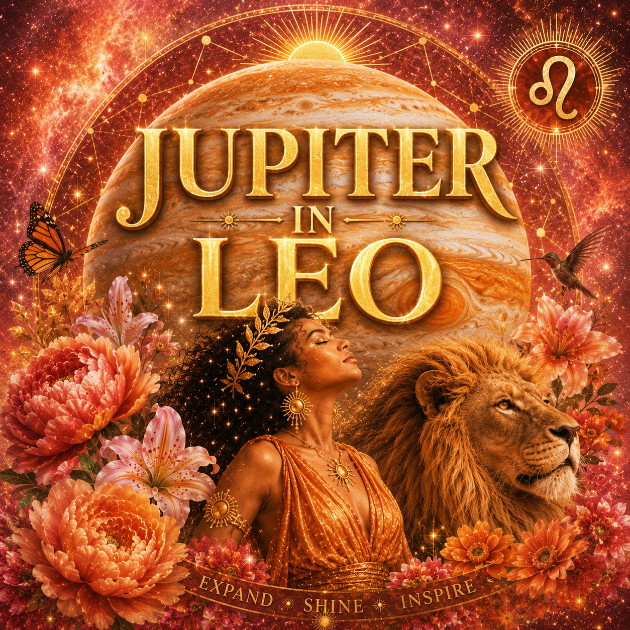 ✨ Jupiter in Leo 🦁✨
June 2026 - July 2027
It's time to shine!
Over the next year Jupiter will be moving through the sign of Leo, inviting us to take up a little more space, trust ourselves a little more and lead from the heart.
This is a beautiful time to create, play, express yourself, follow what lights you up and stop hiding your gifts.
Jupiter in Leo reminds us that when we share who we truly are, we naturally inspire others to do the same. Not because we're seeking attention, but because authenticity is contagious.
Some invitations for this cycle:
✨ Be bold, create something meaningful and don't be afraid to let yourself be seen.
💛 Connect with your purpose, let your heart lead the way and be generous with your gifts and encouragement.
🌞 Make space for more joy, play, creativity and celebration in your life and inspire others simply by being authentically yourself.
As with every astrological archetype, it's equally important to be mindful of its shadow expression:
The shadow of Jupiter in Leo can show up as seeking validation or constant recognition, needing to be the center of attention, becoming overly prideful or dramatic, taking unnecessary risks through overconfidence or confusing external applause with genuine self-worth.
The invitation is to express yourself from the heart rather than from the ego, remembering that true confidence is generous, authentic and naturally inspires others.
#jupiterinleo #jupitertransit #astrology #evolutionaryastrology #leo #natalchart #astrologycommunity #soulgrowth #astrologer #spiritualgrowth #selfexpression #creativity #joy #expansion #zodiac #astrologypost #astrologylovers #birthchart #leoseason #cosmicwisdom