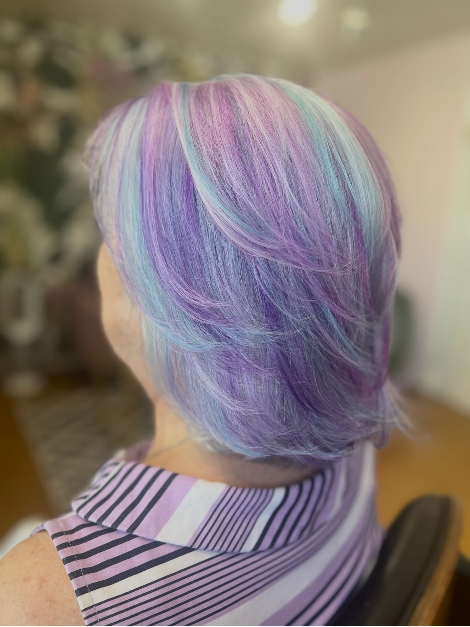 You can get creative color with your grey/ white hair.
.
It’s not permanent & gradually washes out.
.