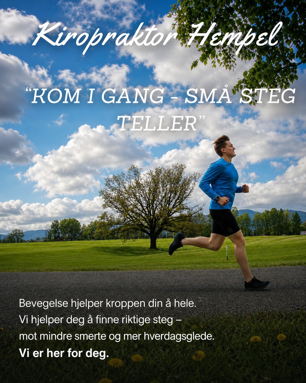 Kjenner du at kroppen protesterer når utesesongen plutselig er i gang? 🌞
Etter måneder på sofaen skal alt skje på én gang. Løping, hagearbeid, sykkelturer 🚴♀
Går du for hardt ut, kommer smertene i kne, rygg eller skulder snikende ⚠
Vårt beste råd: øk gradvis. Legg til 10 % mer tid eller intensitet per uke 📈
Varm opp før økten og tøy ut etterpå 🧘 Stikker eller verker det, ta en roligere dag ✅
Ønsker du hjelp eller en vurdering, ta kontakt 🤝
#kiropraktor #løpesesong #kne #rygg #muskelskjelett