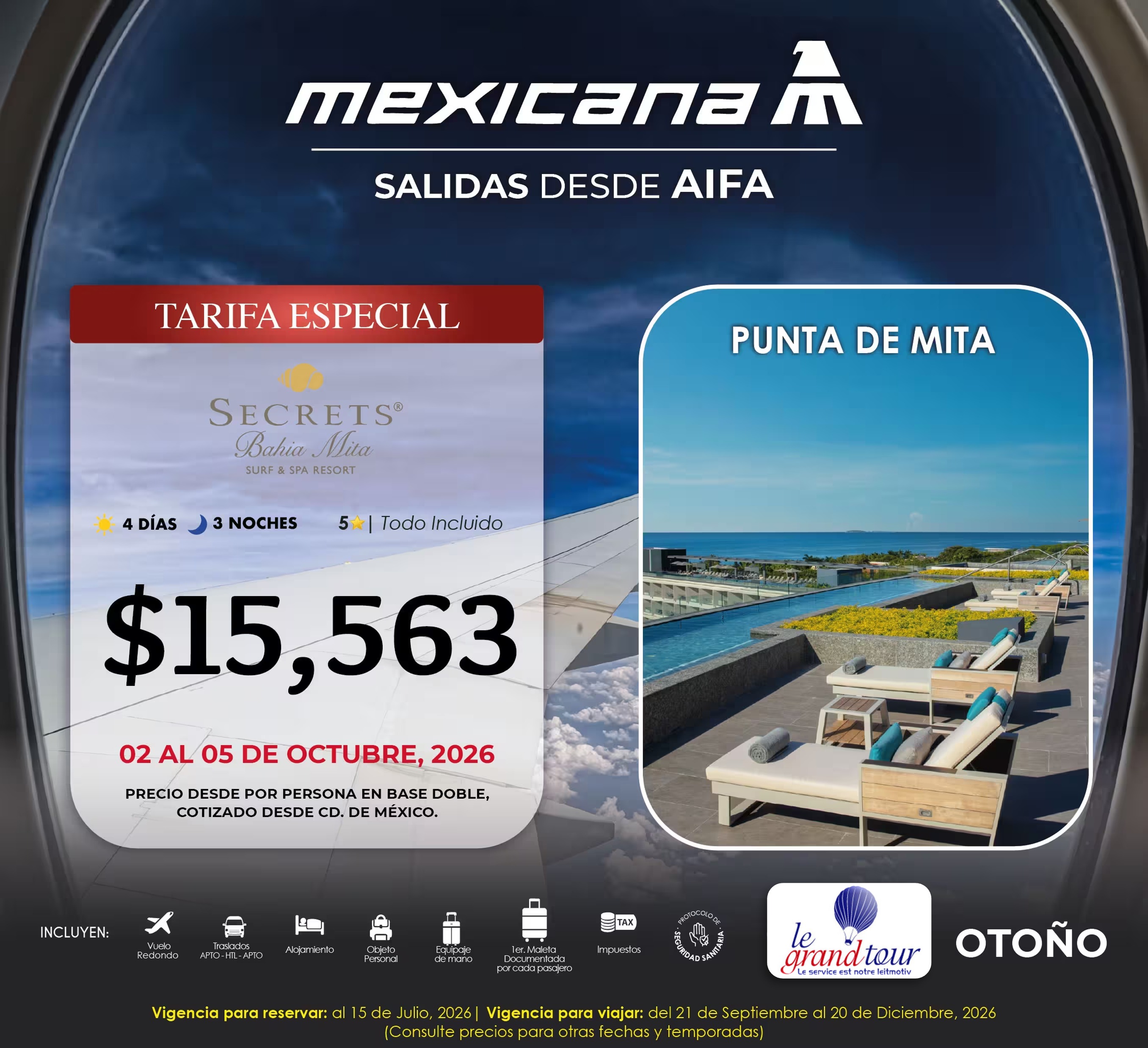 ¡El paraíso te está llamando! 🌴 Desconéctate del mundo y vuela con Mexicana directo al lujo todo incluido de Secrets Bahía Mita. Tu escape perfecto frente al mar te espera. ✈️🌊
#ViajaConMexicana #SecretsBahiaMita #PuntaDeMita