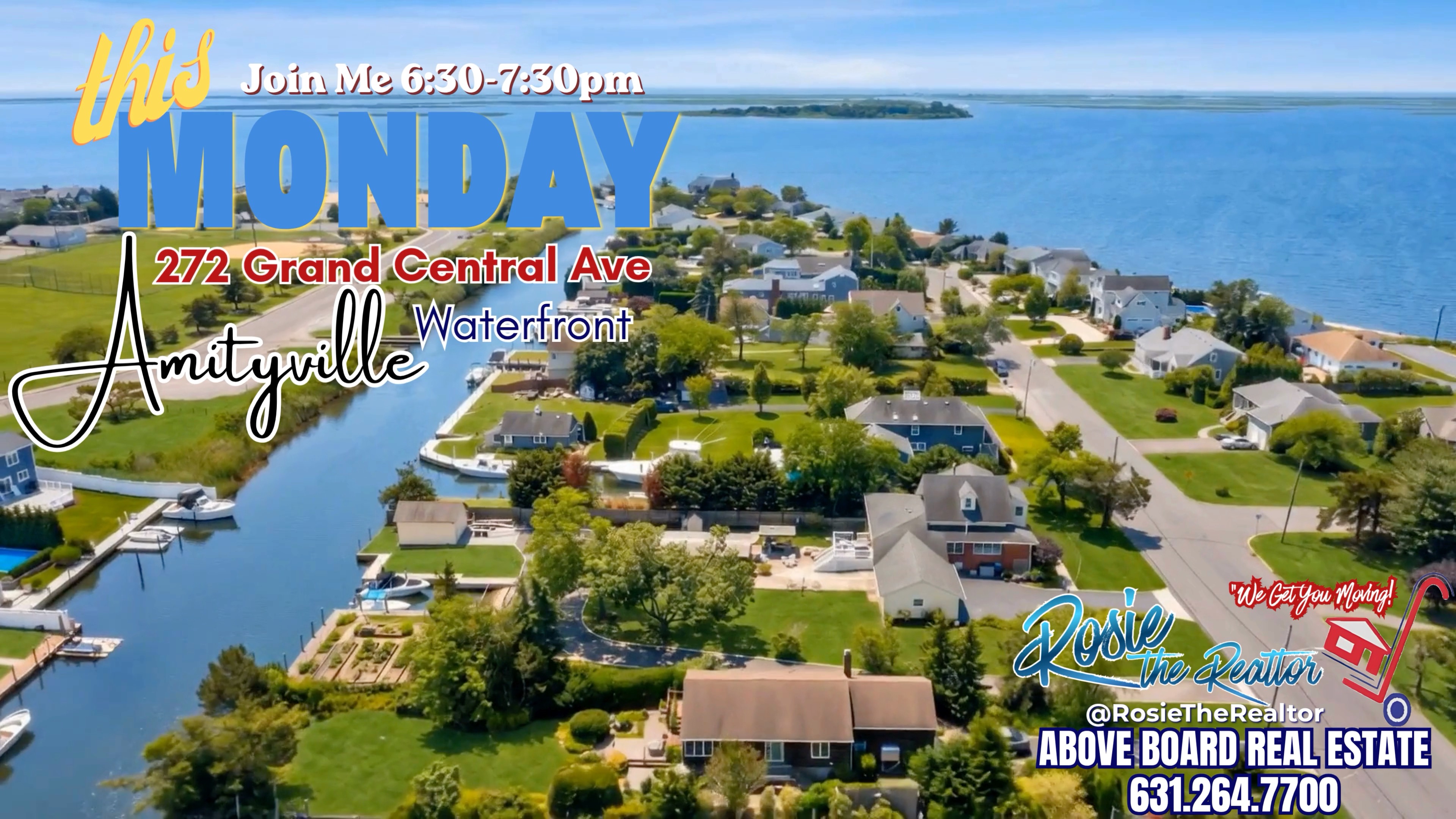 🏡 New to Market- Open House Announcement!🏡
Join Me; Rosie the Realtor of Above Board Real Estate this Monday from 6:30 PM to 7:30 PM for an exclusive tour of our new listing at 272 Grand Central Ave, Amityville!
✨ Property Highlights:
- Amazing 196 feet of bulkhead
- Priced at $739,000
Don’t miss your chance to see this incredible property! For more information, call me at 631.264.7700
“We Get You Moving!”