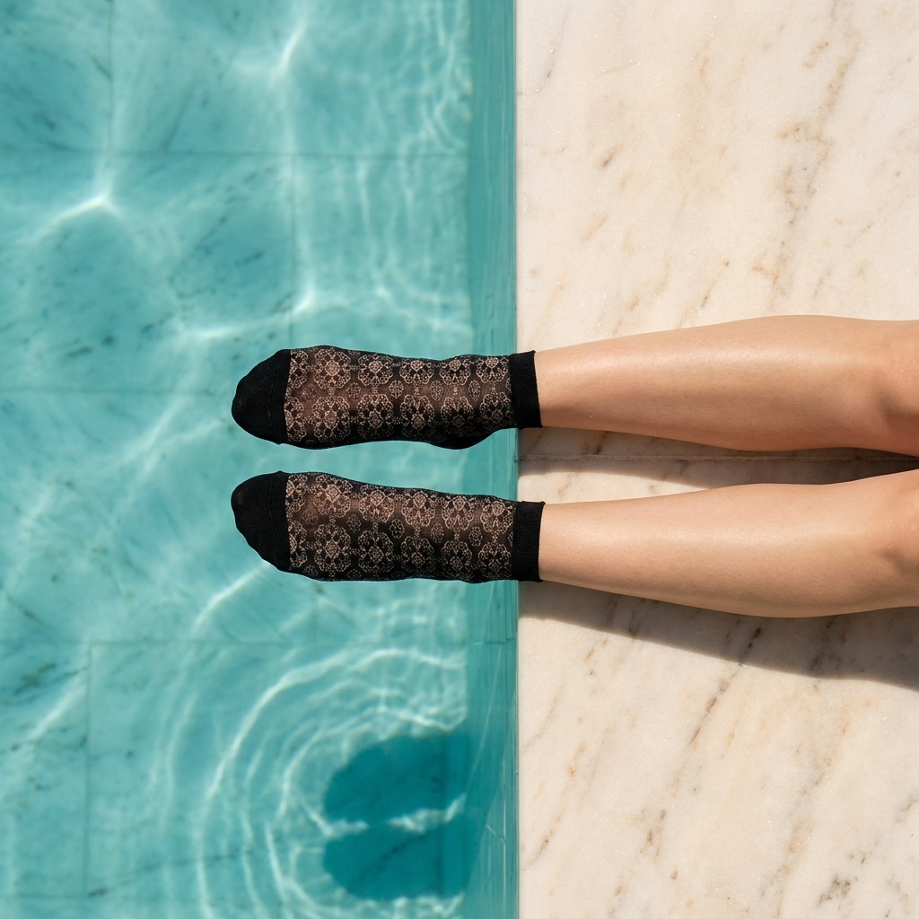 🌹 Séduction dans les détails
Cette chaussette pour femme enveloppe le pied avec grâce, entre jeux de transparence, lignes raffinées et un motif délicat mais magnétique.
#doredore