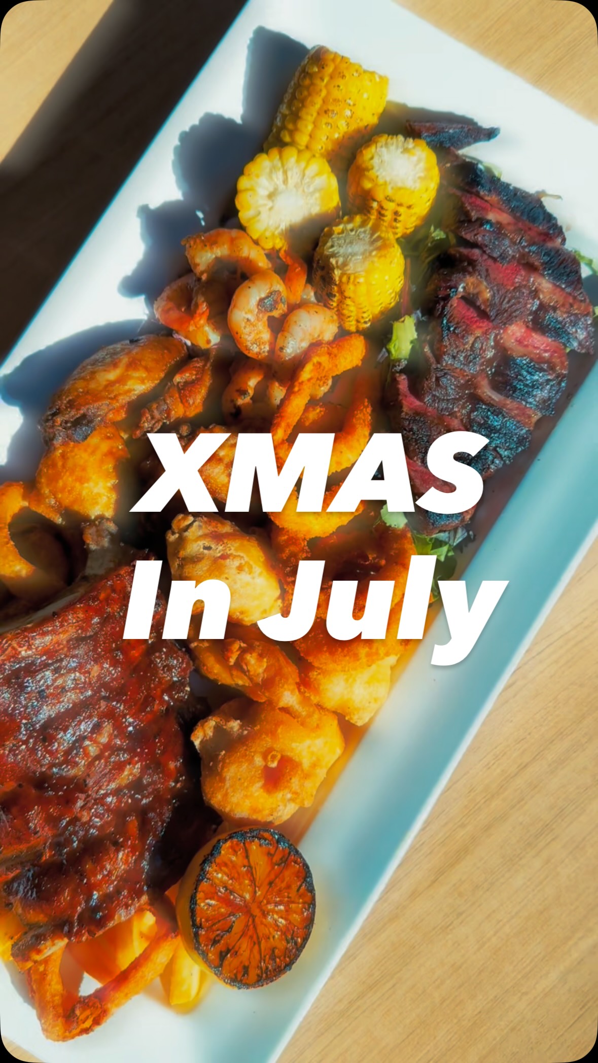 🎄 **CHRISTMAS IN JULY DINNER IS HERE!** 🎄
Craving a festive feast without waiting until December? Starting today, we’re bringing the holiday vibes early! Grab your favorite dining partner and celebrate with us. 🎉
🍽️ THE FEAST | Only $59 pp (Min. 2 guests)
Indulge in a massive **Shared Christmas Platter** loaded with:
* 🔥 Steak 🥩 & Pork Ribs 🍖
* 🍤 Prawn, Calamari octopus 🐙 & Tempura 🐟
* 🍗 Chicken Wings, Corn 🌽 & salad🥒
* 🥂 **PLUS:** 2 drinks per person (House Beer, Wine, Orange Juice/Soft Drinks)
🍻 UPGRADE TO BOTTOMLESS | +$20 pp
Want to keep the festive spirits flowing? Upgrade to **90 Mins of Unlimited** House Beer or House Wine.
#sydneyeats #auversdining #meatlover #surfandturf #dinner