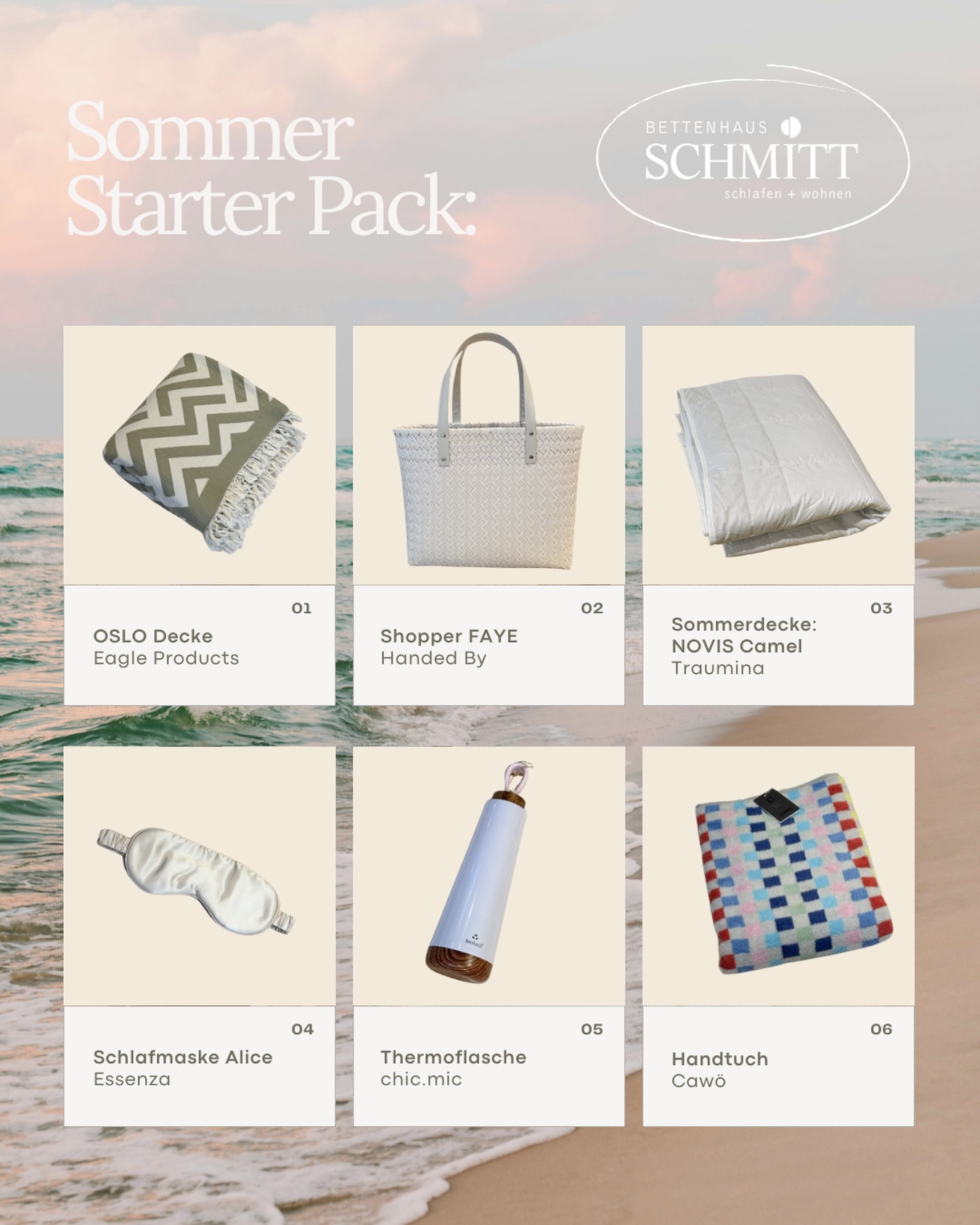 Unser Starter Pack für die heißen Tage. 🥵🤝✨
Wenn die Temperaturen steigen, zählt vor allem eins: Materialien, die dich ganz natürlich angenehm kühl halten. ☀️❄️
Dazu gehören zum Beispiel:
🛏️ Eine Bettdecke aus Kamelhaar oder Klimafaser für ein angenehmes Schlafklima.
😴 Eine kühlende Schlafmaske aus Seide.
💧 Eine Thermosflasche, die dein Wasser den ganzen Tag erfrischend kalt hält.
Und weil der Sommer am schönsten draußen ist:
🧺 Eine gemütliche Decke für Park, Picknick oder Strand.
👜 Eine praktische Strandtasche, in der alles Platz findet.
So bist du bestens für heiße Sommertage ausgestattet. 🌿☀️💛
#Sommer #SummerEssentials #StarterPack #Schlafkomfort #CoolSleeping Kamelhaar Klimafaser Seide Thermosflasche Picknick Strandtage Sommerliebe ZuhauseWohlfühlen Lifestyle SommerVibes