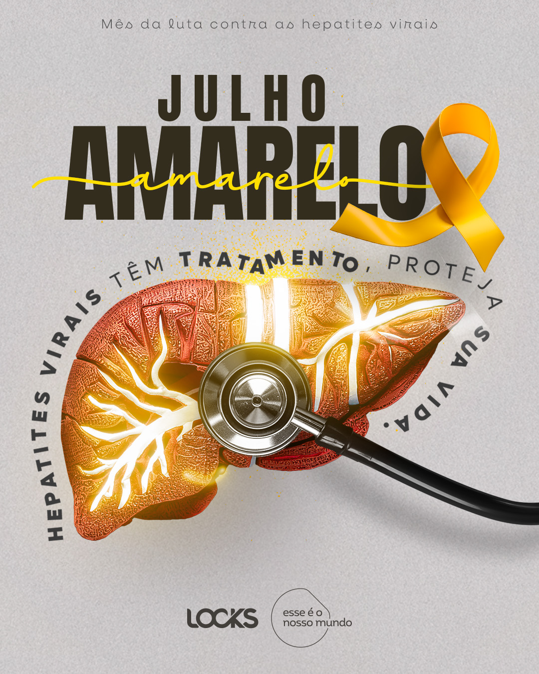 💛 Julho Amarelo é o mês de conscientização sobre as hepatites virais.
Cuidar da saúde também é investir em informação, prevenção e diagnóstico precoce.
Aproveite este momento para se informar, incentivar o cuidado e reforçar a importância da prevenção.
Juntos, podemos fazer a diferença!
#Locks #JulhoAmarelo #Conscientização #Prevenção #Saúde