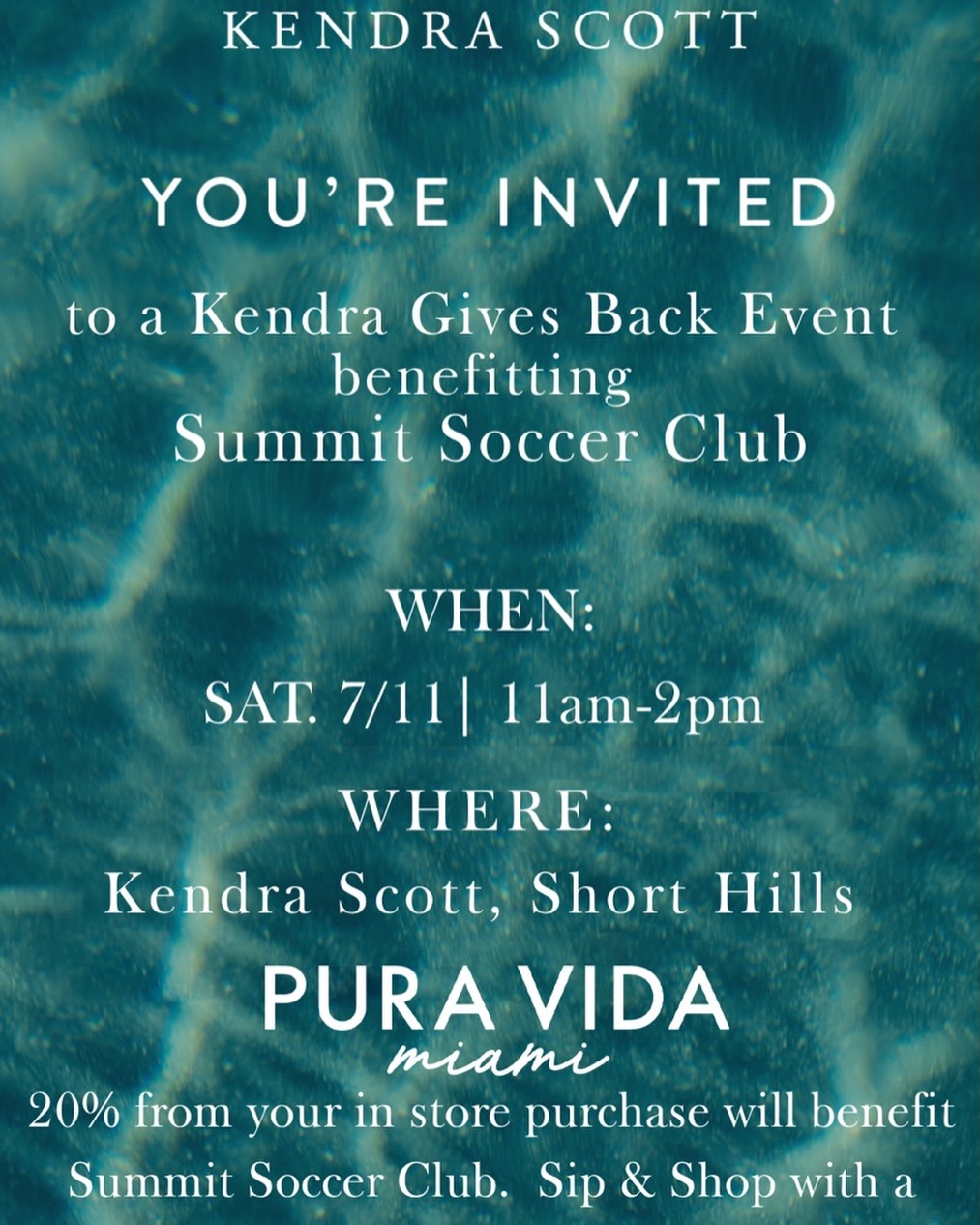MARK YOUR CALENDARS!! JULY 11, this Saturday!! Come out and shop and support the club and enjoy some delicious Pura Vida. ⚽️💎🤍⚽️💎🤍