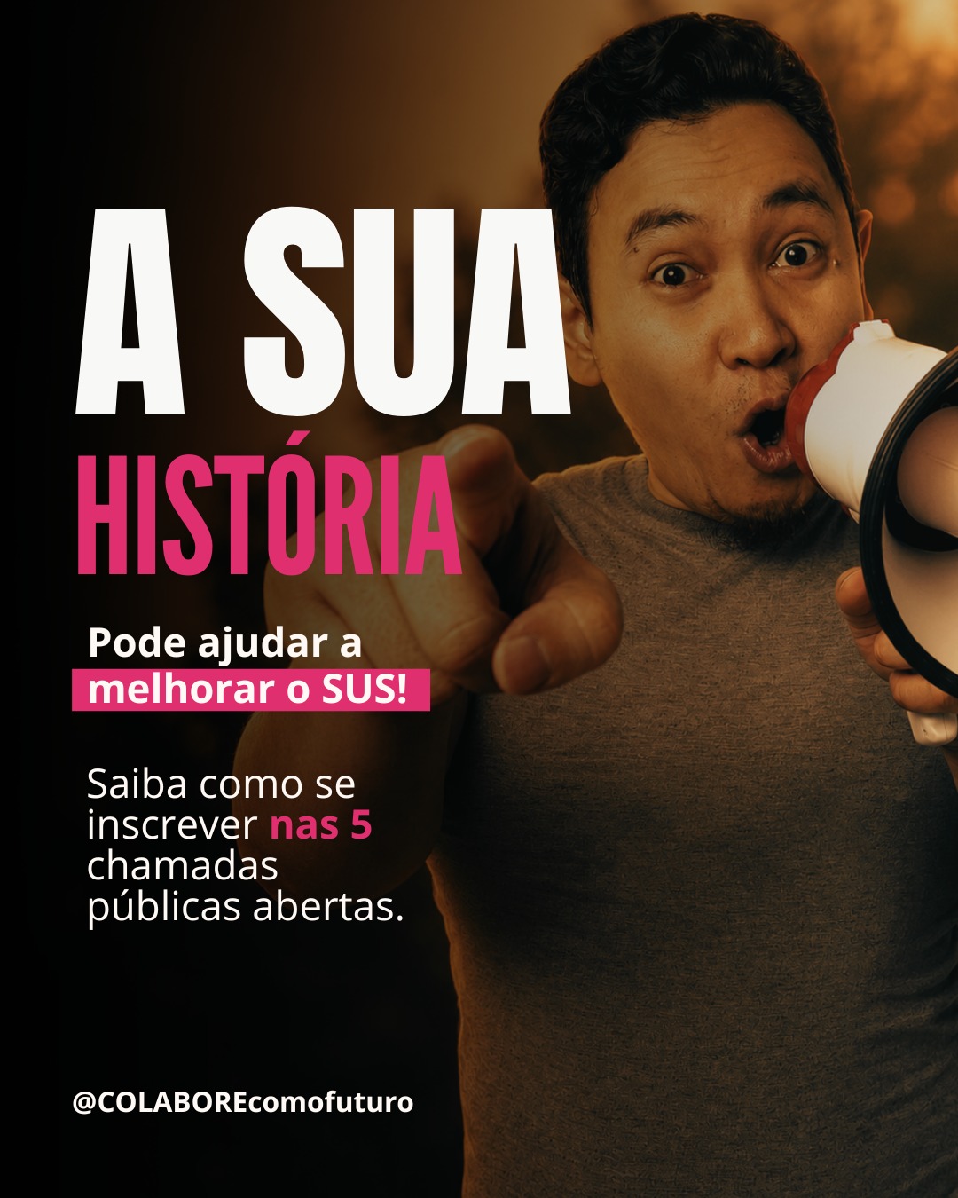 📢 Até o dia 10 de julho estão abertas as inscrições para a Perspectiva do Paciente: uma oportunidade de compartilhar a sua experiência com os gestores do SUS e ajudar a ampliar o acesso à saúde no Brasil.
Pacientes com doença falciforme, câncer de mama e linfoma de hodgkin que tenham tido experiência com as tecnologias em avaliação serão priorizados. 💬
❤️ Quando você participa das decisões sobre a sua saúde, o SUS melhora pra todo mundo.
👉 Se você ou alguém da sua família tem uma dessas condições, inscreva-se em:
bit.ly/chamadasSUS
Ou comente CHAMADA para receber o link por mensagem.
⚠️ Confira no carrossel as chamadas públicas disponíveis e quem pode participar.
🔁 Compartilhe este post com pacientes, familiares, cuidadores e associações que possam se interessar!
#PFIC #doençaspulmonares #obesidade #osteosporose #participaçãosocial #perspectivadopaciente #conitec #SUS #SuavozmudaTUDO