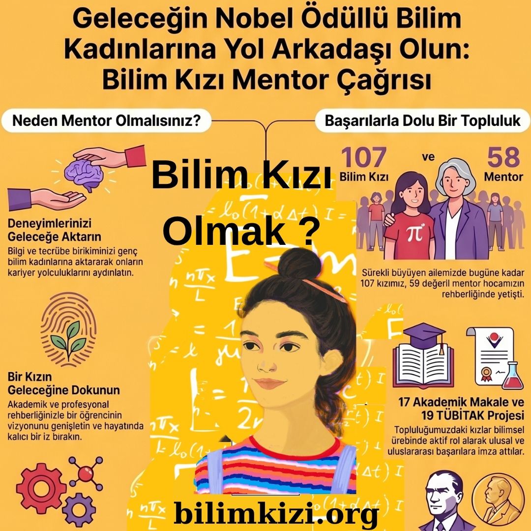Temel Bilimler Lisans Öğrencisi Kızlarımızın bilimsel yolculuğuna destek olacak bilim kadınları bu İlan sizin için🔬
🧬Bilimin o heyecan dolu ama bir o kadar da uzun ve engebeli yolculuğunda asla yalnız yürümeyeceksiniz. Her biri birbirinden başarılı, azimli ve çalışkan Bilim Kızı mentilerimize destek verecek 58 mentorumuz arasına katılarak siz de bu nadide topluluğun üyesi olmaya var mısınız?
Neden Bilim Kızı MENTORU olmalısınız?
-Deneyimlerinizi geleceğe aktarmış olmak için
-Bir kızın geleceğine katkı sağlamak için
- Kızlarımızın bilimsel başarılarına tanıklık etmek için
- NOBEL Ödülü kazanacak bir kızımıza işte o benim kızım diyebilmeniz için
🧬Ülkemizde tam 10 yıldır kadınların bilim dünyasında daha güçlü var olması için yürüttüğümüz bu gururlu yürüyüşte, yeni dönem başvurularımız resmi olarak başladı🎉
🔗 Detaylar ve başvuru için: www.bilimkizi.org sayfamızı ziyaret edebilir veya başvuru detayları için bize doğrudan DM (Direkt Mesaj) üzerinden ulaşabilirsiniz.