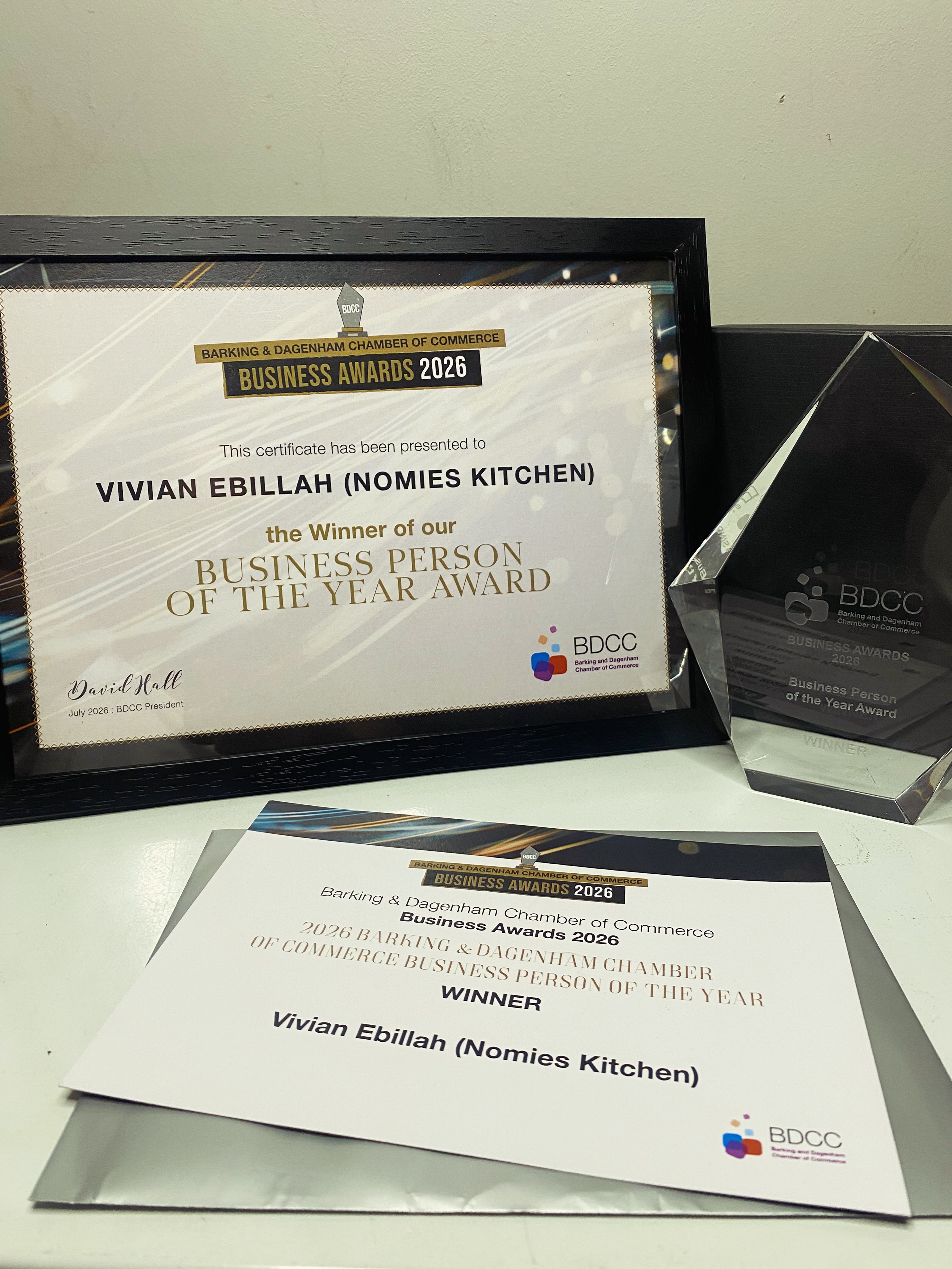 Sometimes God writes a story that only He could have written.
This year, for the very first time, I applied for the Barking & Dagenham Chamber of Commerce Business Awards. I wasn’t going to apply at all, but I decided to put Nomie’s Kitchen forward, hoping that my business would be considered.
I was shortlisted as a finalist and invited to an interview. Afterwards, I simply looked forward to the awards evening, grateful for the opportunity to be recognised alongside so many inspiring businesses.
At the Awards, when the category I had entered was announced, my name wasn’t called. I applauded the winner, celebrated her success and settled in to enjoy the rest of the evening.
Then I heard my name.
For a moment, I was confused. The category I had entered had already been announced, so I couldn’t understand why they were saying my name.
Unknown to me, the judges had nominated me for an award that business owners cannot apply for themselves. I hadn’t entered this category because only the judges decide who is nominated.
Then I heard the words:
”…and the Business Person of the Year 2026 goes to… Vivian Ebillah of Nomie’s Kitchen.”
I was lost for words.
The award I had applied for was the Sole Trader & Micro Business Award. But in His goodness, God wrote a different story—one I could never have planned for myself.
I recall that on the morning of my interview, I felt prompted to read about God’s favour and pray over my day. At the time, I didn’t fully understand why. Looking back, I can clearly see that God was preparing my heart before I even knew what He had planned.
This award is a reminder that God’s favour often goes before us in ways we cannot yet see.
Thank you to every customer who has supported Nomie’s Kitchen, to everyone who has encouraged us and prayed for us along the way, and to the judges and the Barking & Dagenham Chamber of Commerce for this incredible honour.
Above all, to God be all the glory. ❤️
Psalm 5:12
#BusinessPersonOfTheYear #NomiesKitchen #AwardWinningBusiness #GodsFavour #SmallBusiness