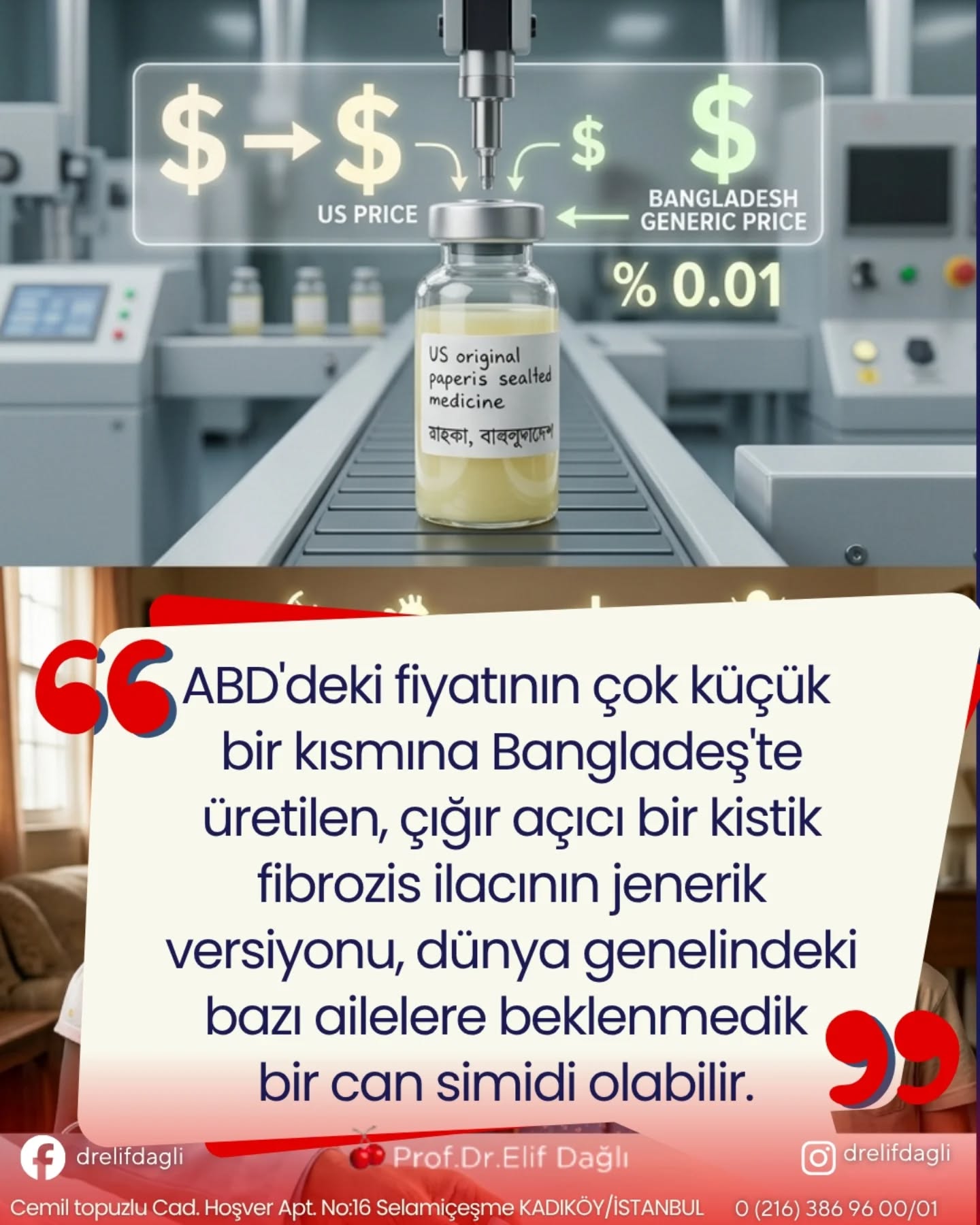 ABD'deki fiyatının çok küçük bir kısmına Bangladeş'te üretilen, çığır açıcı bir kistik fibrozis ilacının jenerik versiyonu, dünya genelindeki bazı ailelere beklenmedik bir can simidi olabilir.