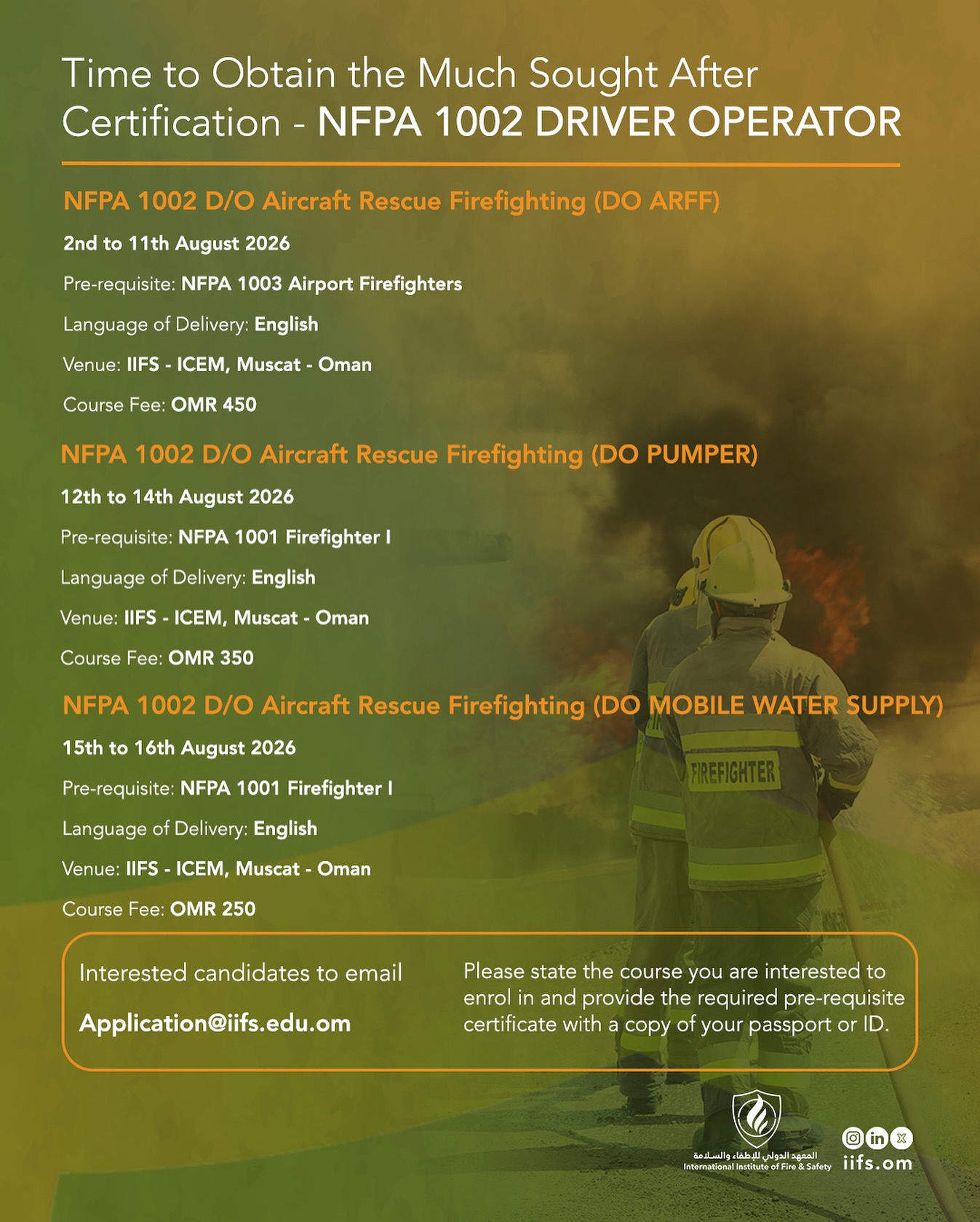 Interested candidates to email:
Application@iifs.edu.om