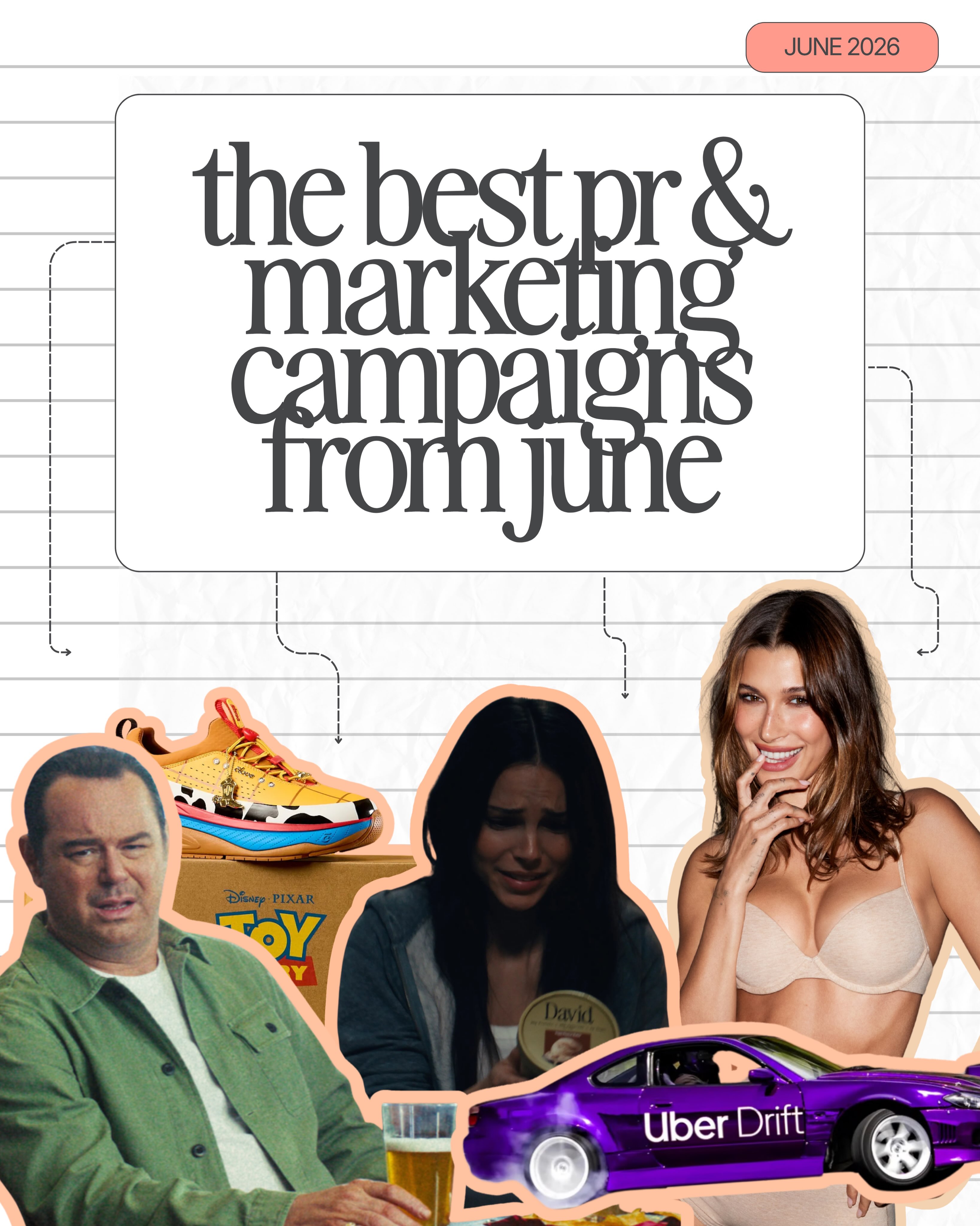 June didn’t disappoint. 👏
From 6ft pizzas and high-protein ice cream inspired by a horror film, to Toy Story Porsches, football shirts for dogs, and blood-stained newspapers highlighting period poverty.
We’ve rounded up some of our favourite campaigns from June, featuring:
🍦 @davidprotein x @indenavarrette recreating Obsession to launch high-protein ice cream.
🍔 @heinz x @heineken officially teaming up after 150 years of appearing side by side at BBQs.
⚽ @ubereats recruiting Gordon Ramsay to stop fans missing the football.
🩲 Hailey Bieber making her @skims debut.
💥 @kfc enlisting Johnny Knoxville for a Fourth of July safety campaign.
👕 @reformation x @umbro’s World Cup-inspired collection.
🚗 @toystory-inspired @porsche 911s.
🥐 @greggs_official’s 8-metre ‘Ta-Pastry’.
🎙️ Danny Dyer explaining football to Rob Lowe for @paddypowerofficial.
🍕 @deliveroo’s 6ft 7in pizza with @crouchy
🩸 A powerful period poverty campaign using blood-stained newspapers by The MENStruation Foundation
❤️ @skyn’s emotional World Cup portraits.
🍺 @coorslight’s tallest beer can ever.
🐶 @adidasoriginals football shirts for dogs.
🛍️ @etsy encouraging shoppers to support independent “Jeffs” instead of billionaire Jeffs.
🍓 @stellaartoisuk’s strawberries & cream lager.
🚘 @uber’s Tokyo Drift experience.
👟 Clove x Disney’s Toy Story collection for healthcare workers.
Which one was your favourite? 👀